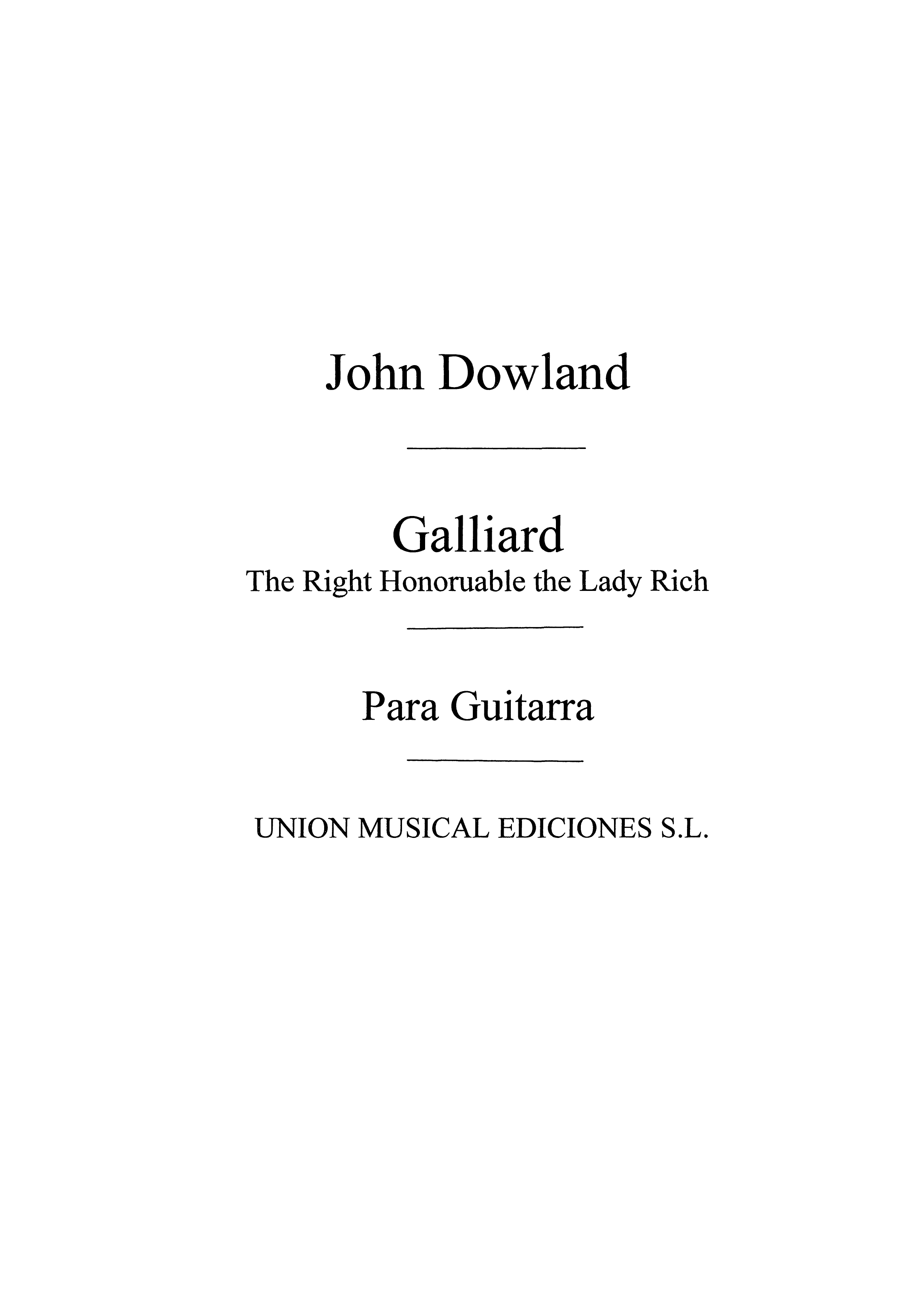 John Dowland: Galliard (Azpiazu) Guitar: Guitar: Instrumental Work