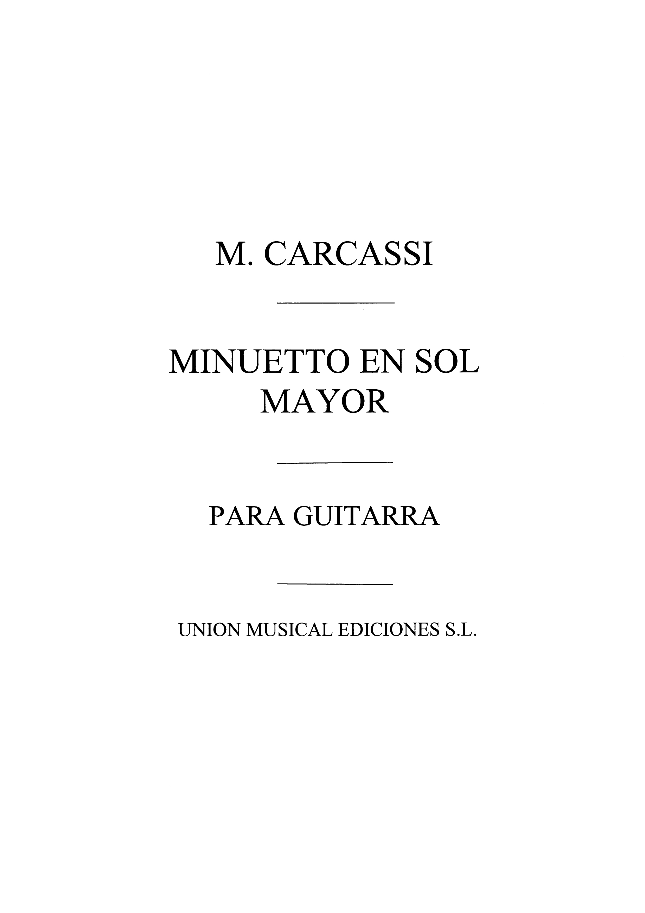 Matteo Carcassi: Minuetto En Sol Mayor (Rosado) Guitar: Guitar: Instrumental