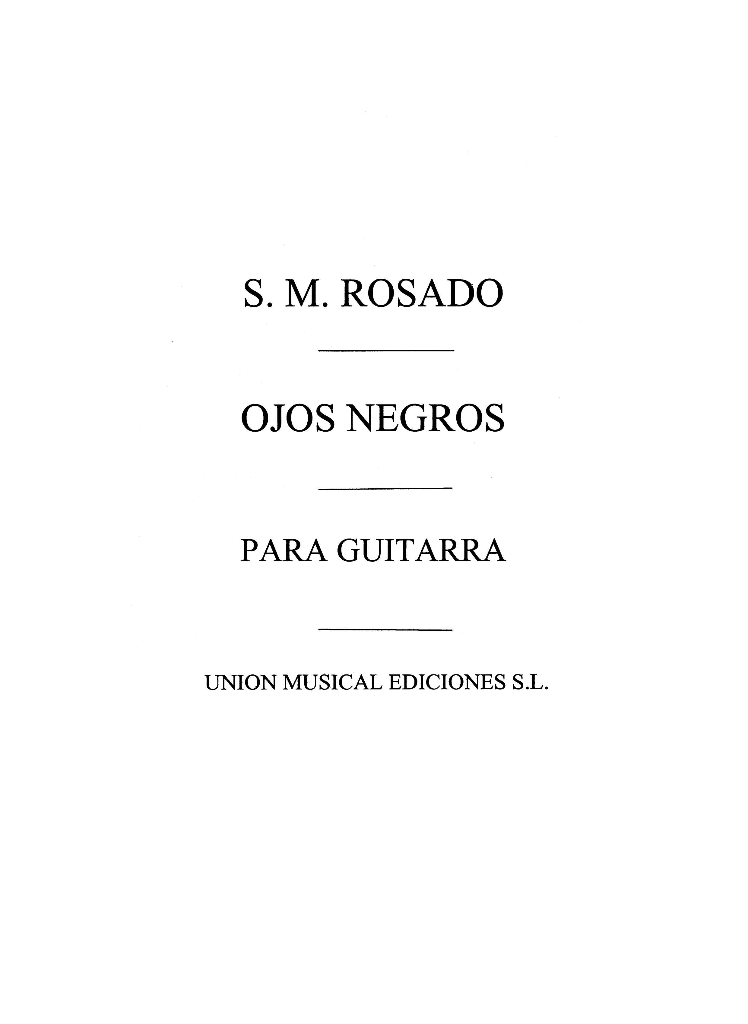 Anonymous: Ojos Negros Melodia Popular Rusa: Guitar: Instrumental Work