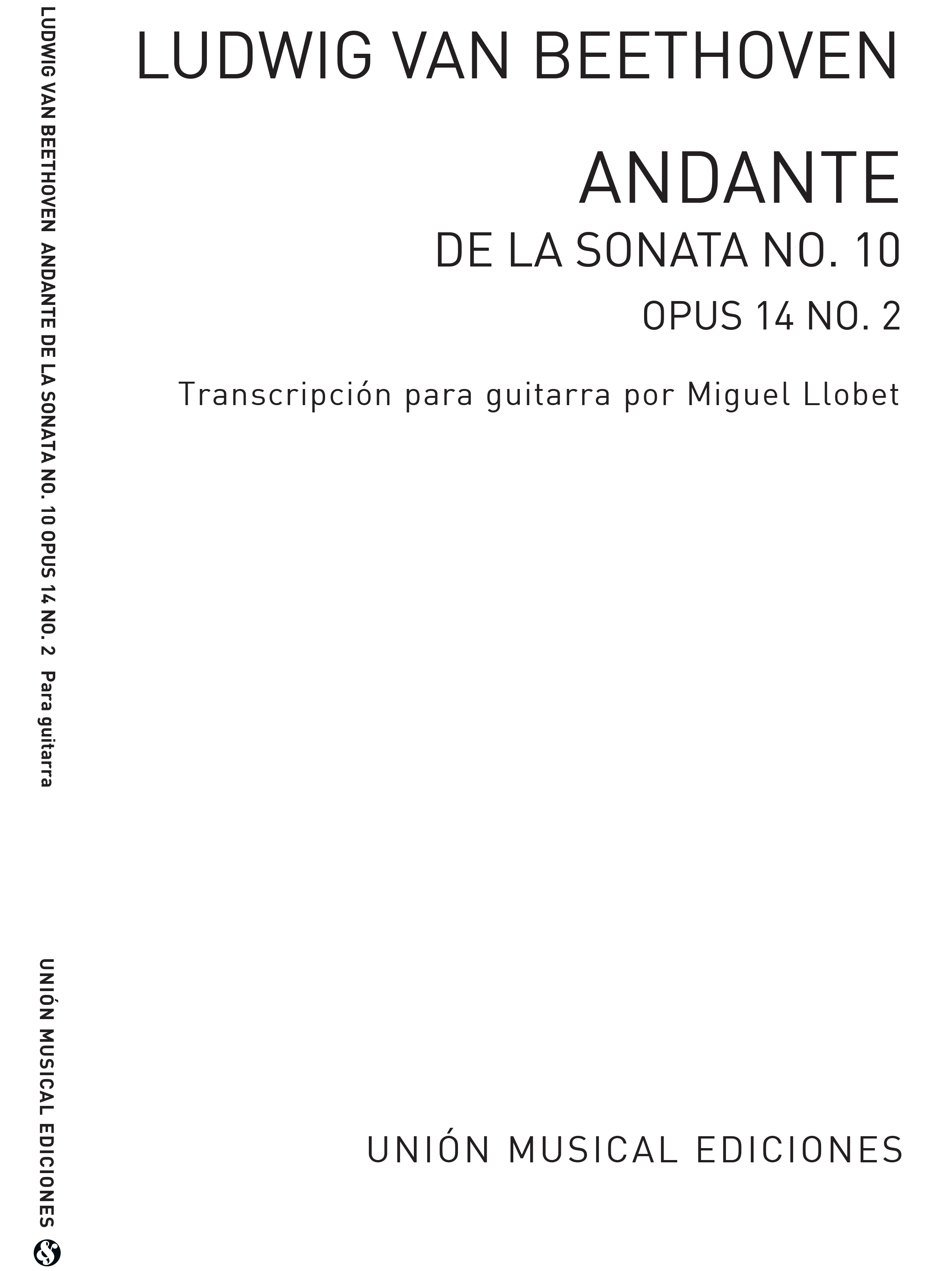 Ludwig van Beethoven: Andante De La Sonata No10: Guitar: Instrumental Work
