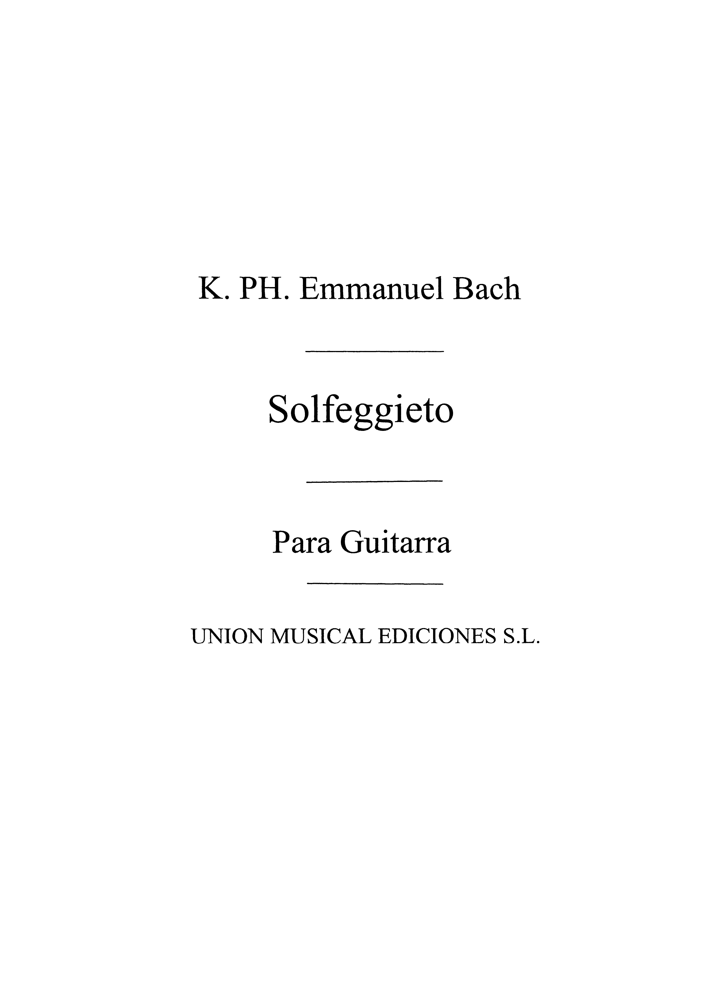 Carl Philipp Emanuel Bach: Solfeggietto (Guitar): Guitar: Instrumental Work