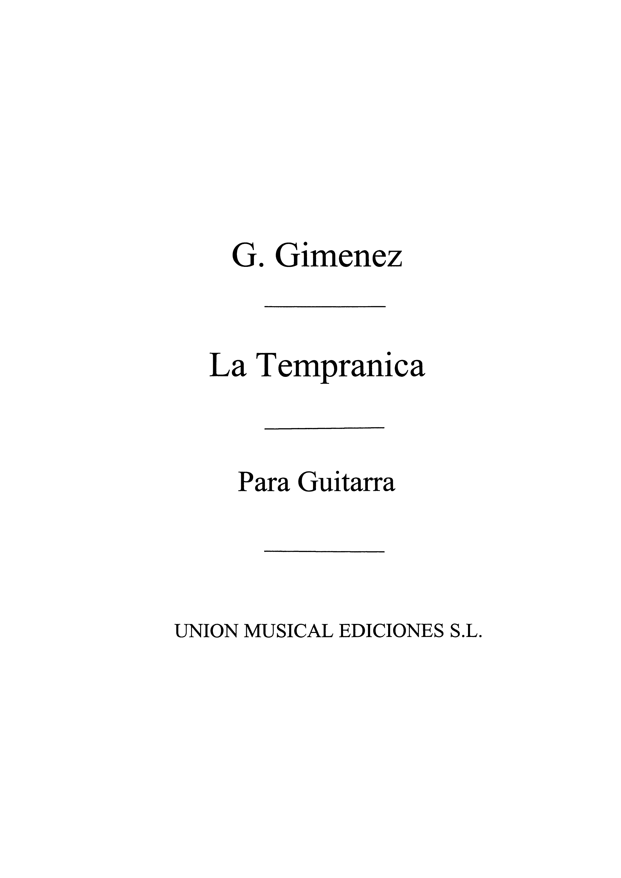 Gernimo Gimnez: La Tempranica Zapateado: Opera: Instrumental Work
