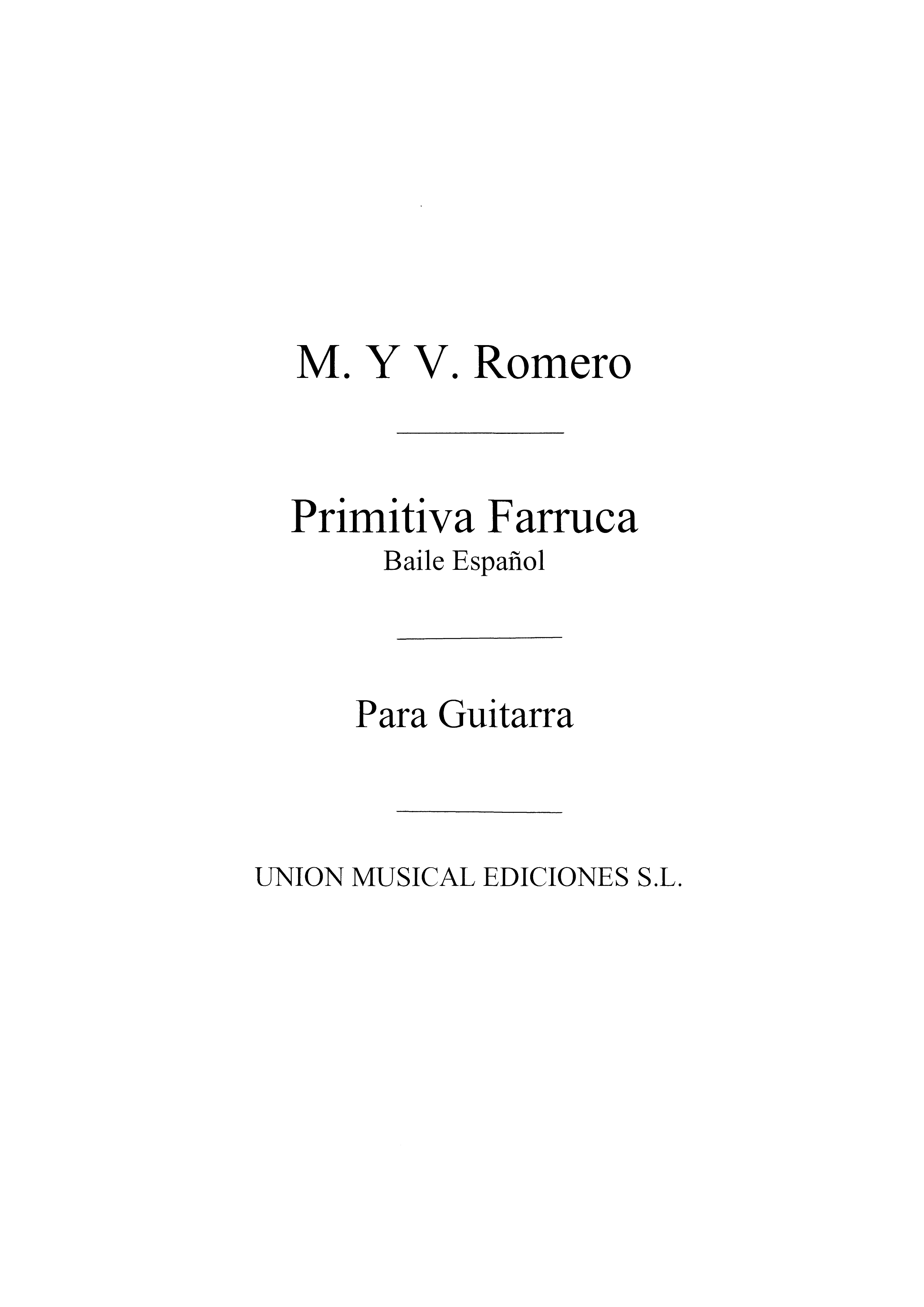 Modesto Romero: Primitiva Farruca Baile Espanol: Guitar: Instrumental Work