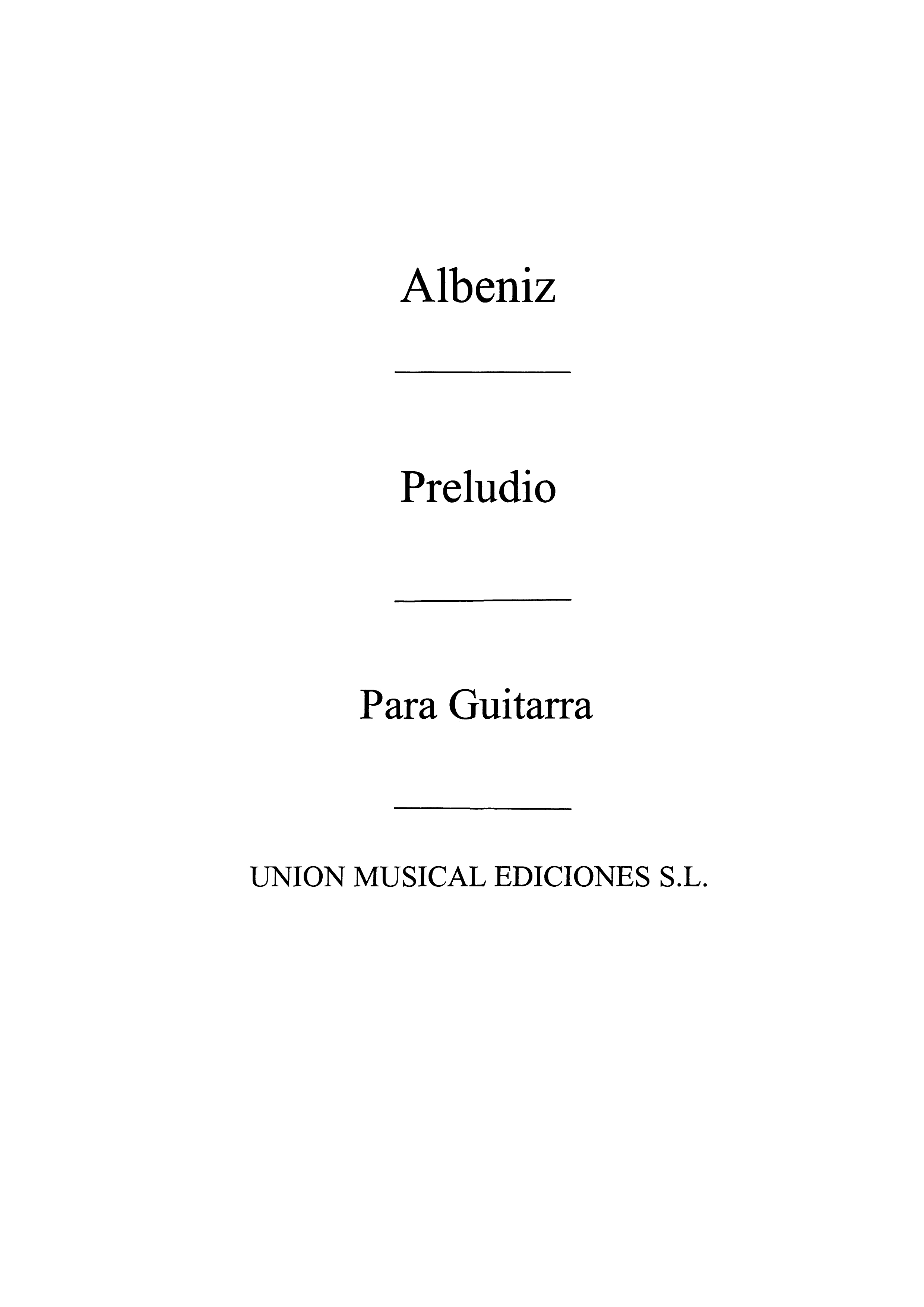 Isaac Albniz: Preludio From Espana: Guitar: Instrumental Work
