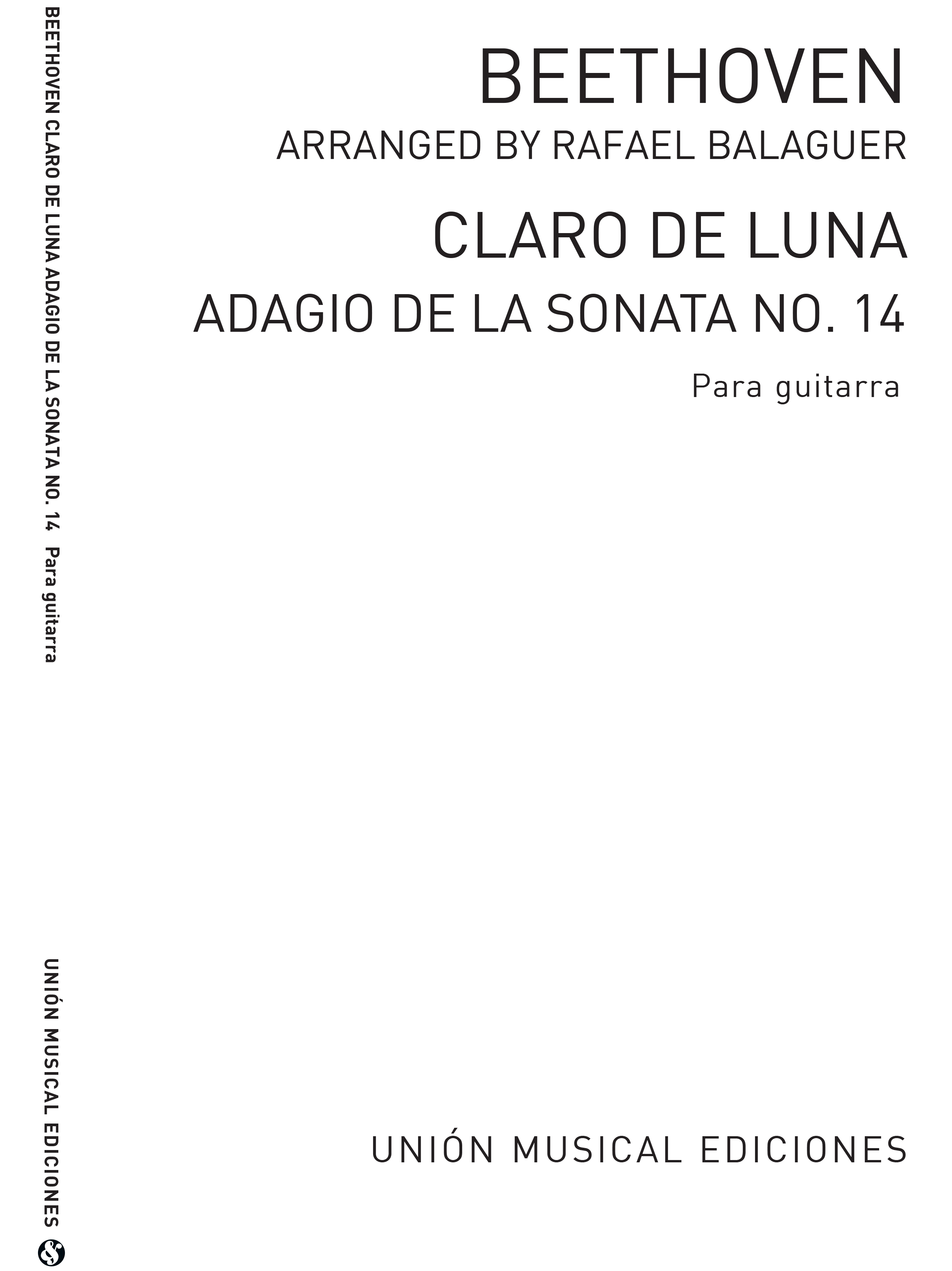 Ludwig van Beethoven: Claro De Luna Adagio De Sonata No.14 Op.27 No.2: Guitar: