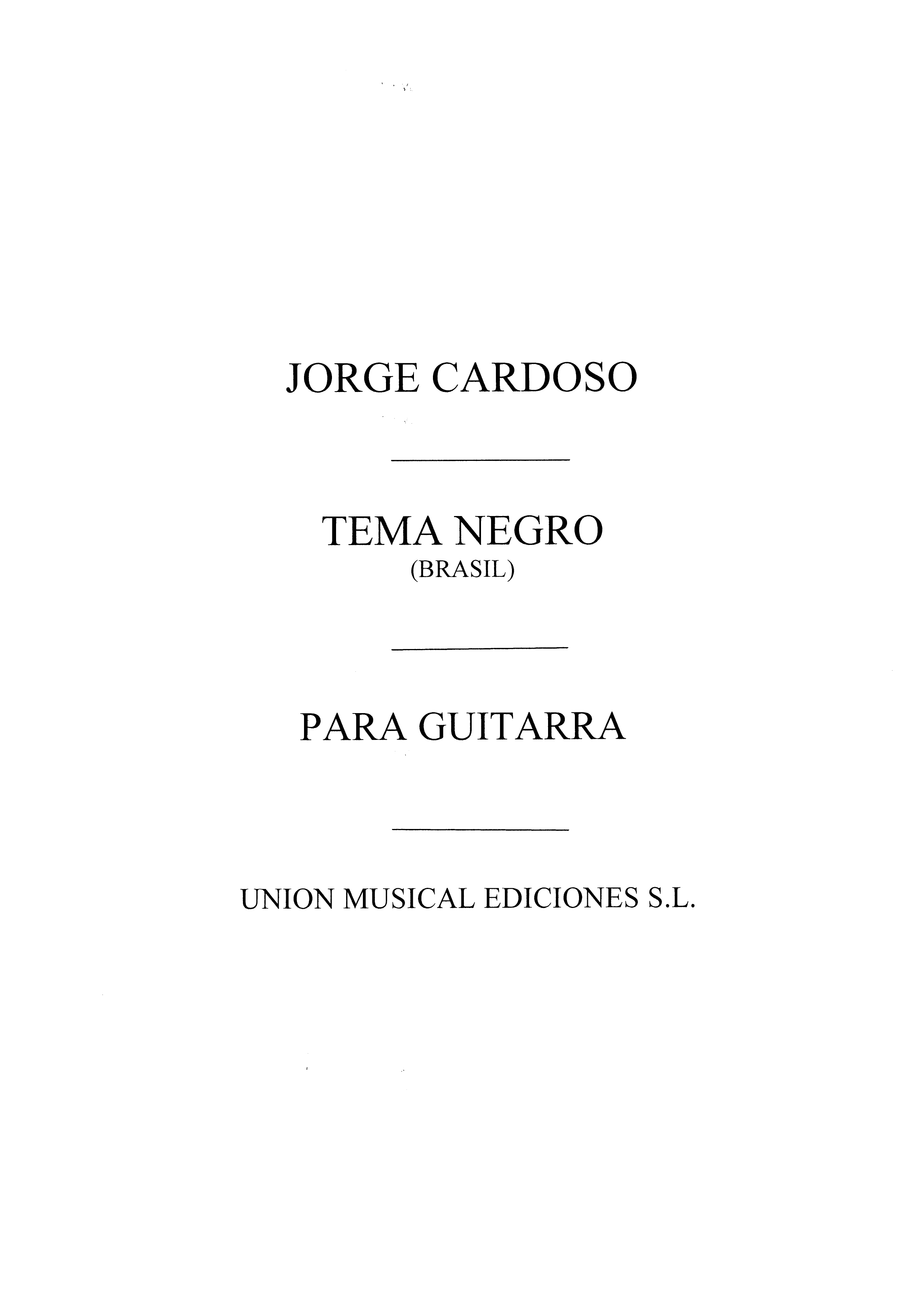 Jorge Cardoso: Tema Negro Brasil: Guitar: Instrumental Work