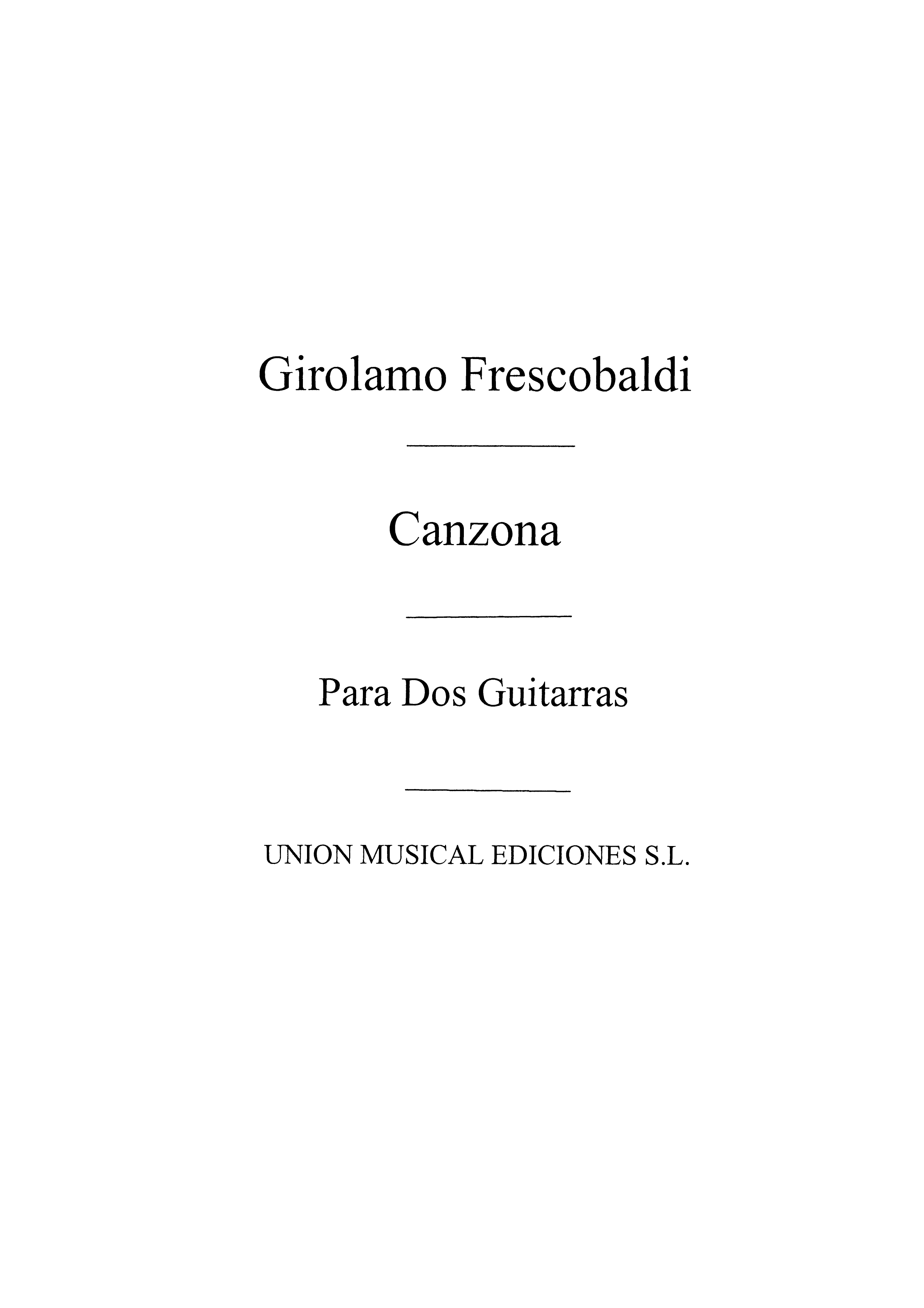 Girolamo Frescobaldi: Canzona For 2 Guitars: Guitar: Instrumental Work
