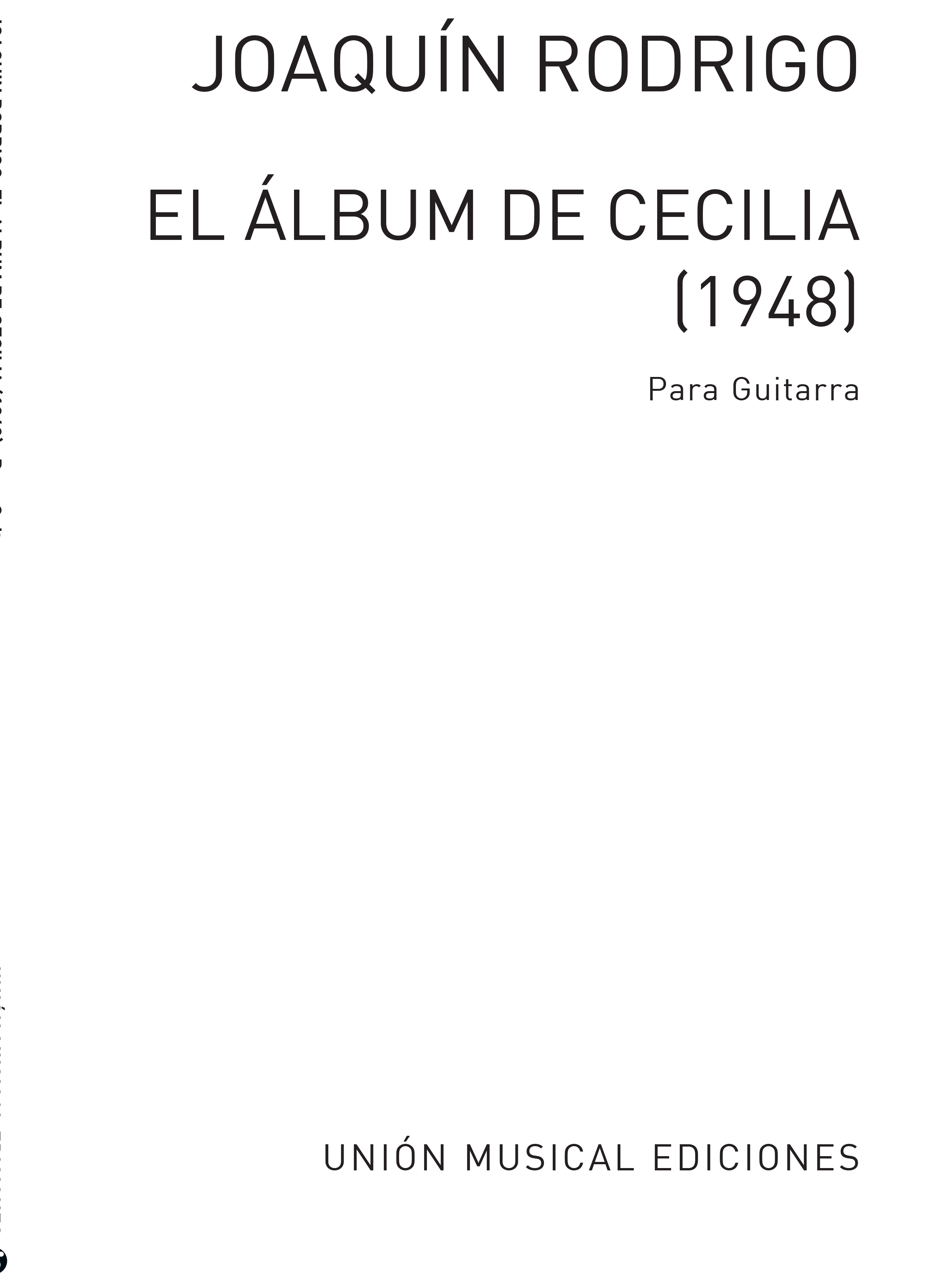 Joaqun Rodrigo: El Album De Cecilia Para Guitarra: Guitar: Instrumental Work