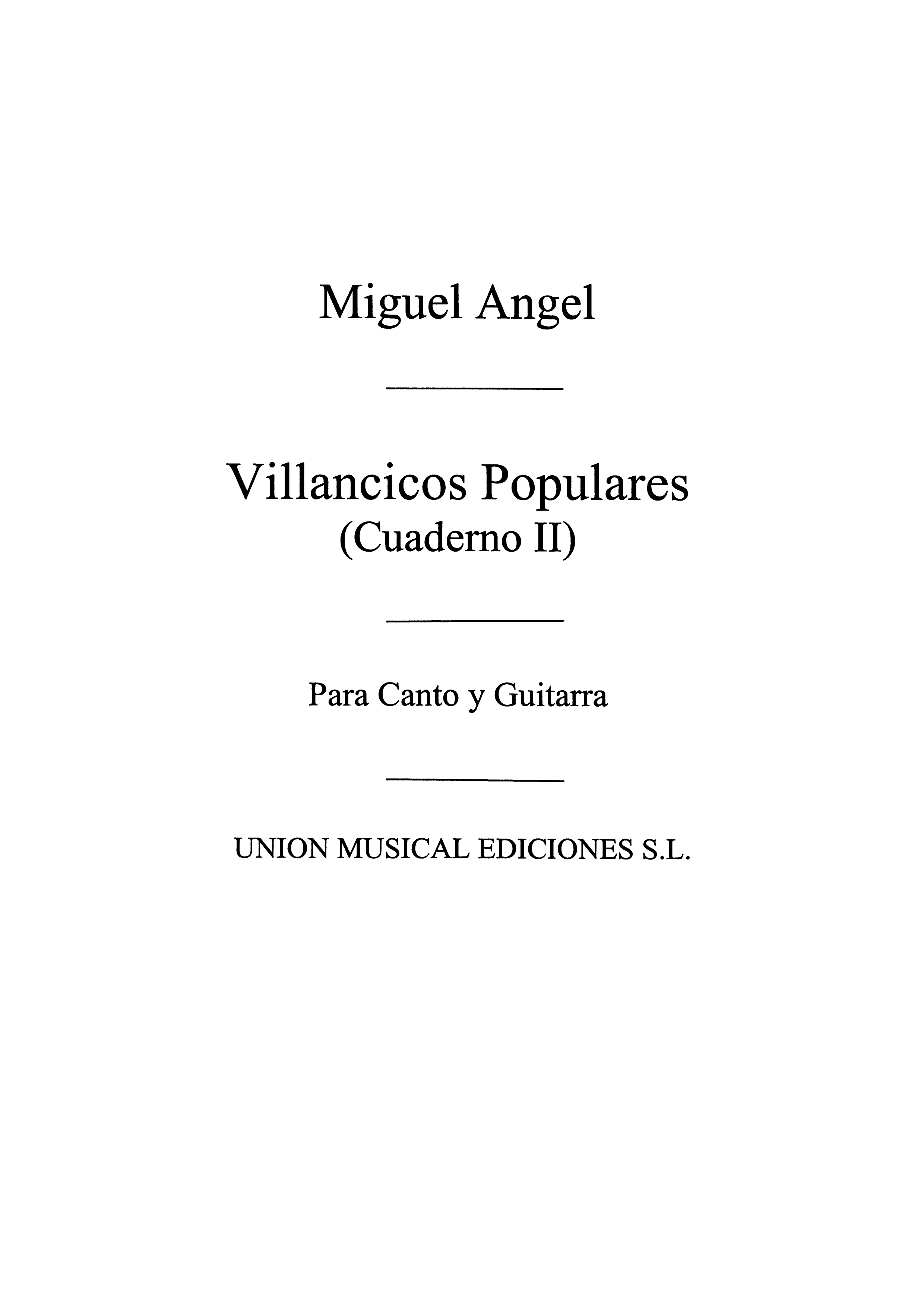 Miguel Angel Martinez: Villancicos Populares Volume 2: Voice: Vocal Album