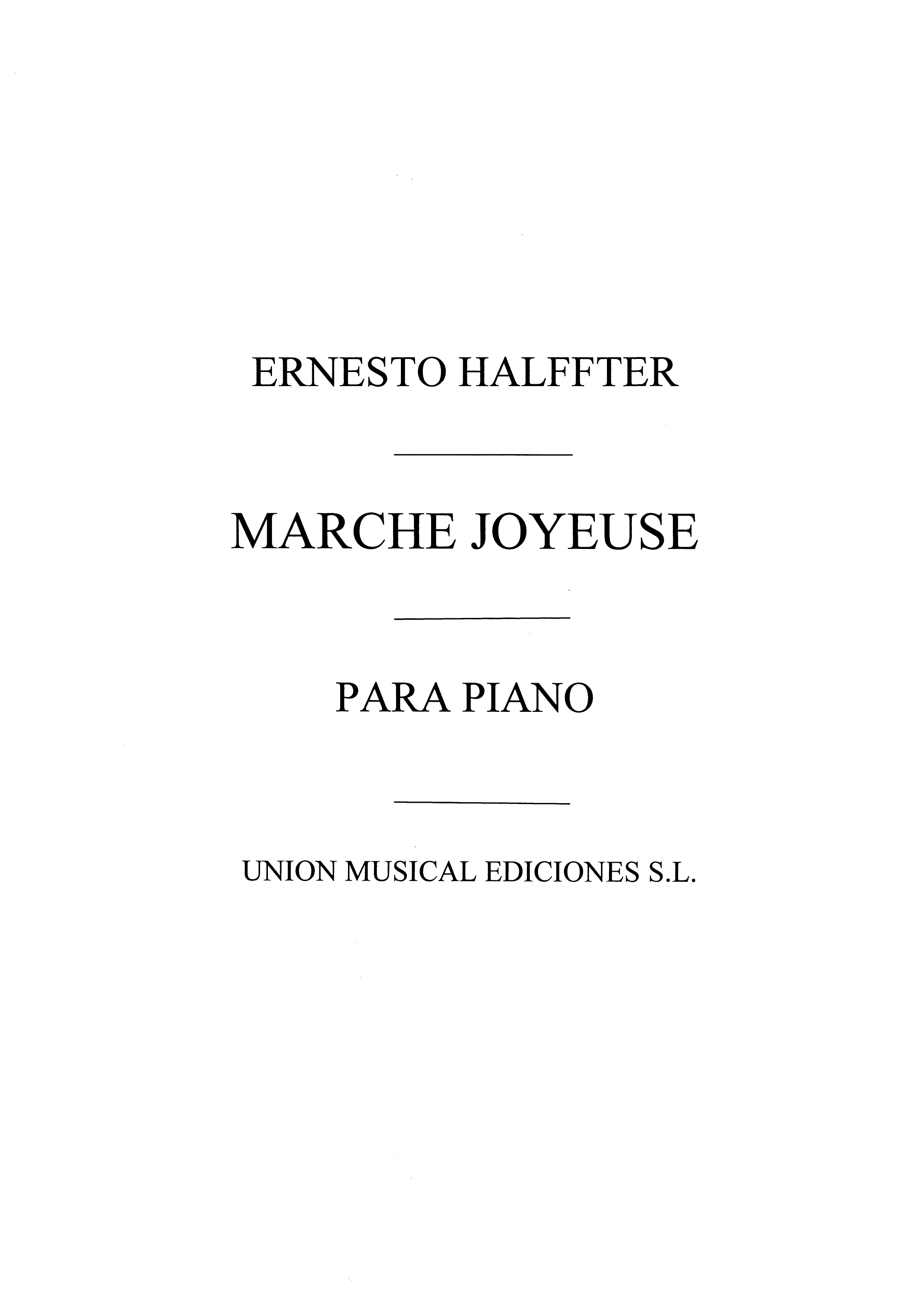 Halffter: Marche Joyeuse: Piano