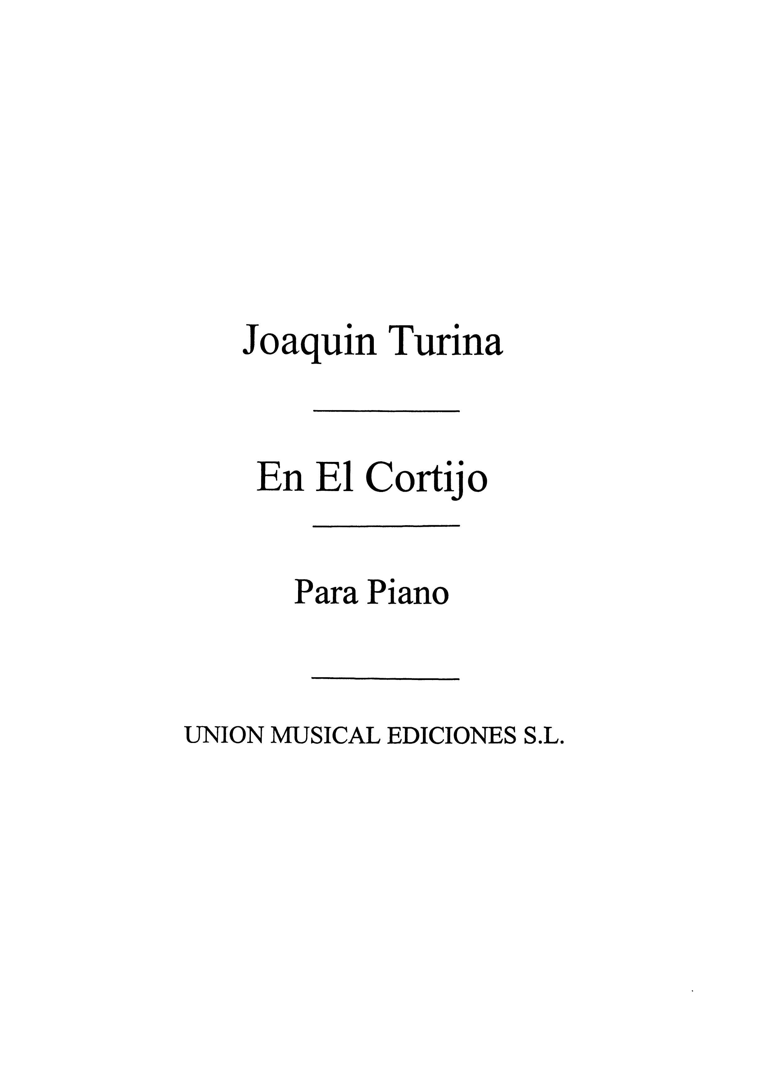 Joaqun Turina: En El Cortijo Impresiones Andaluzas  Op.92: Piano: Instrumental
