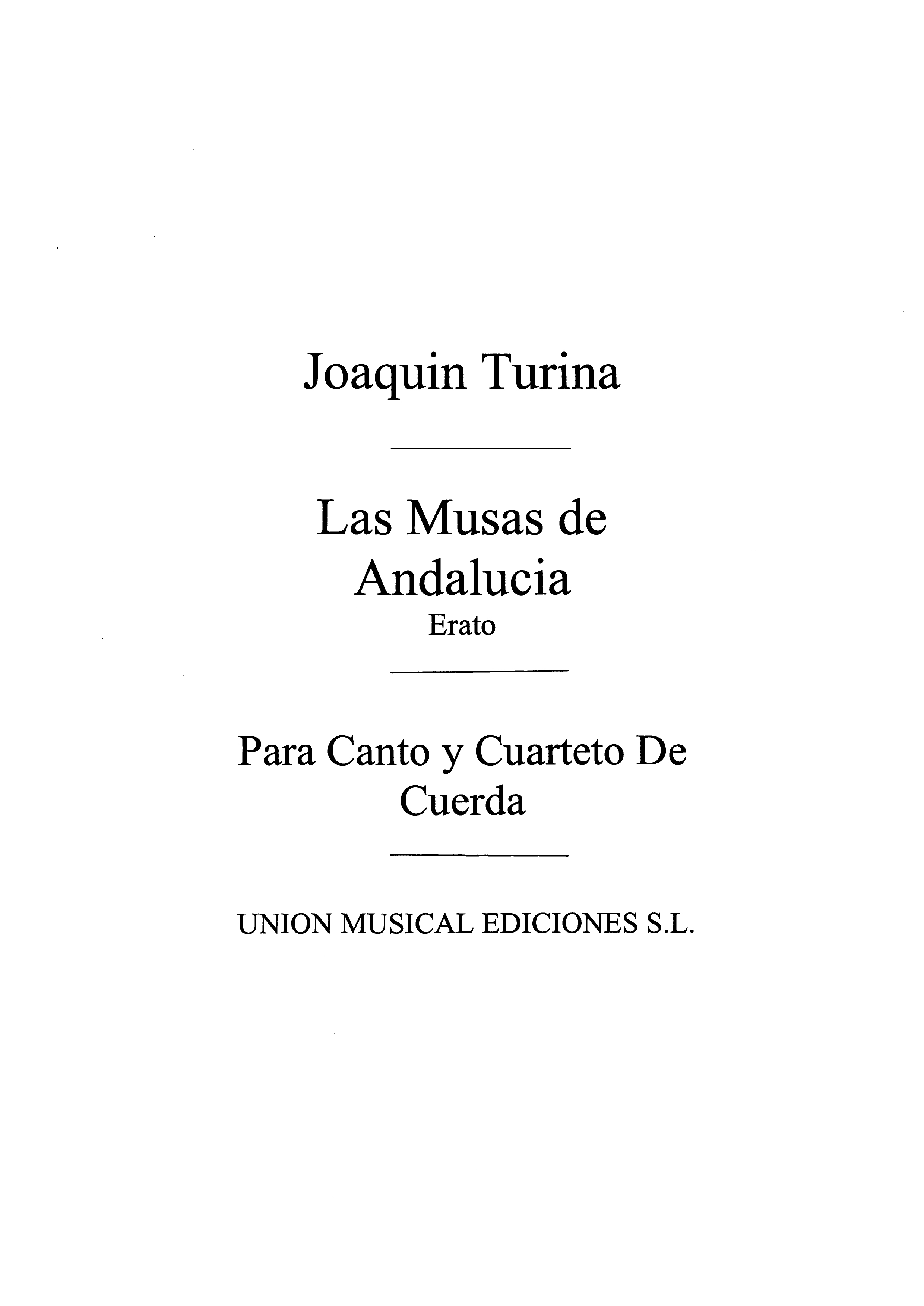 Joaqun Turina: Musas De Andalucia No.6 Erato