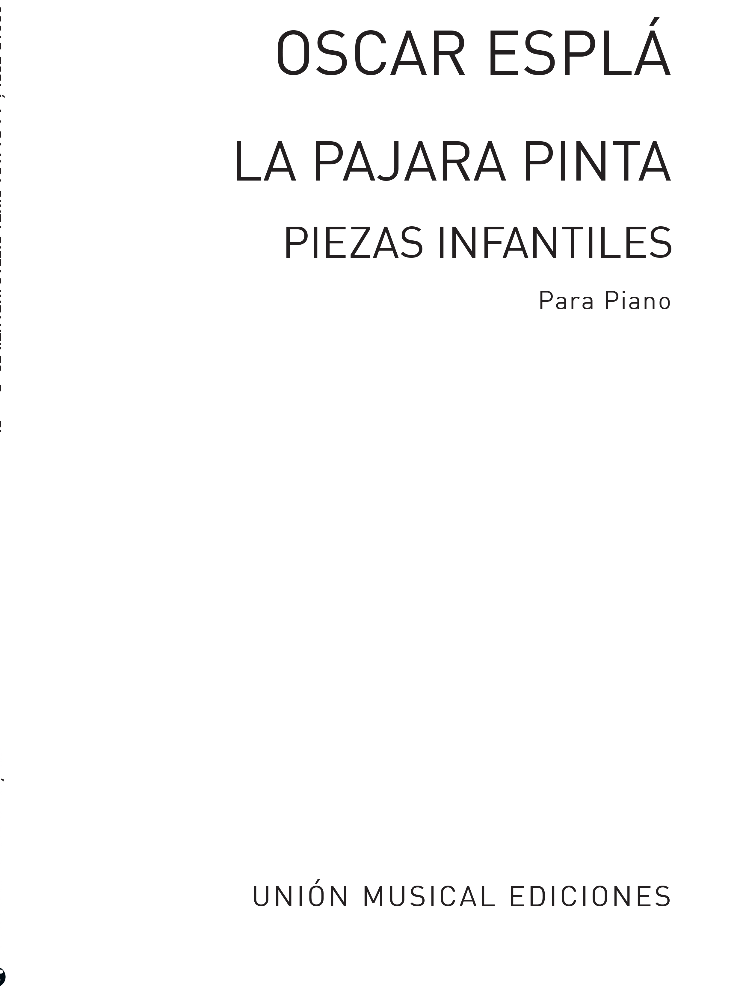 Oscar Espla: La Pajara Pinta Piezas Infantiles Piano: Piano: Instrumental Album