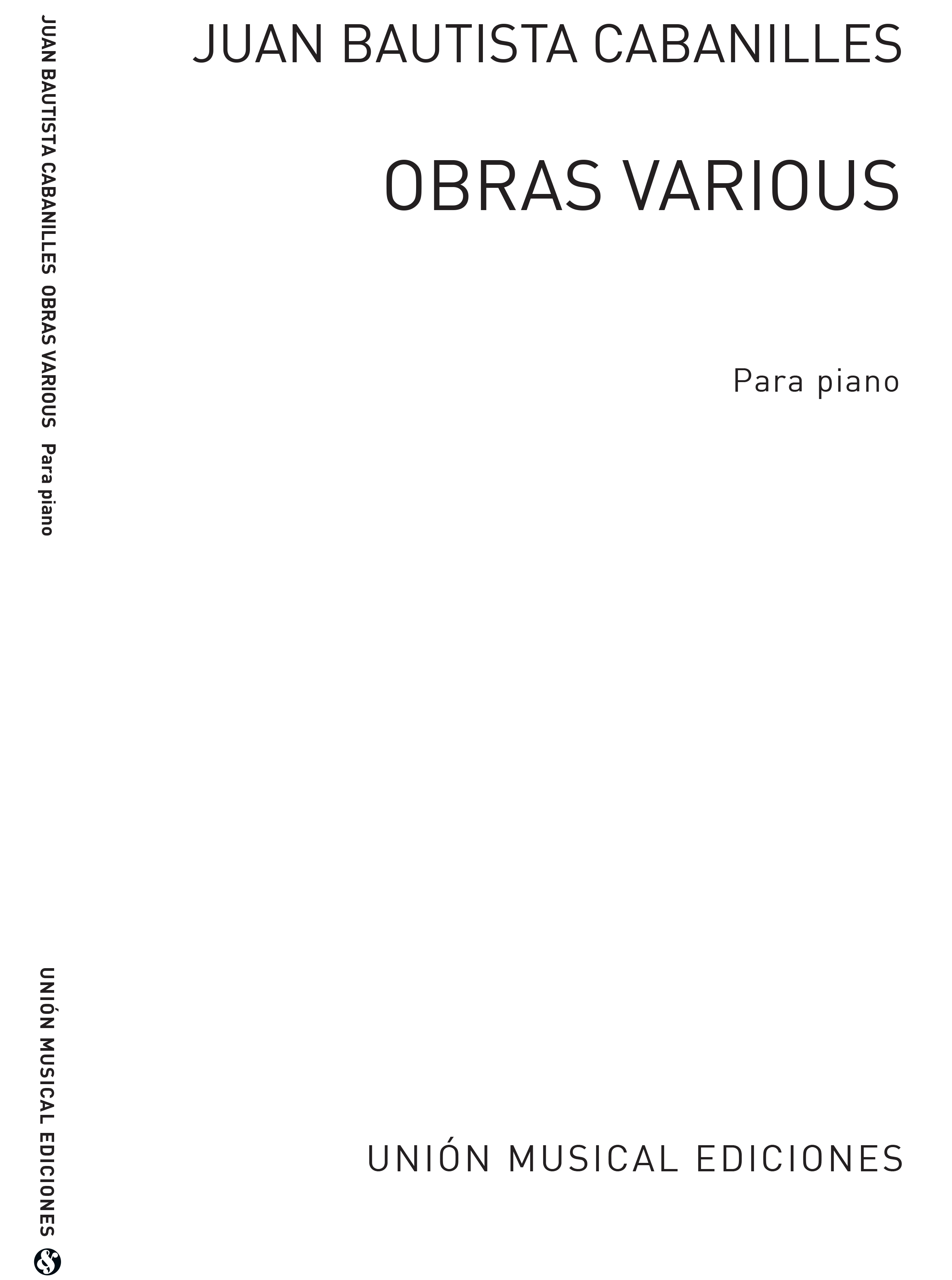 Cabanilles Obras Various: Piano