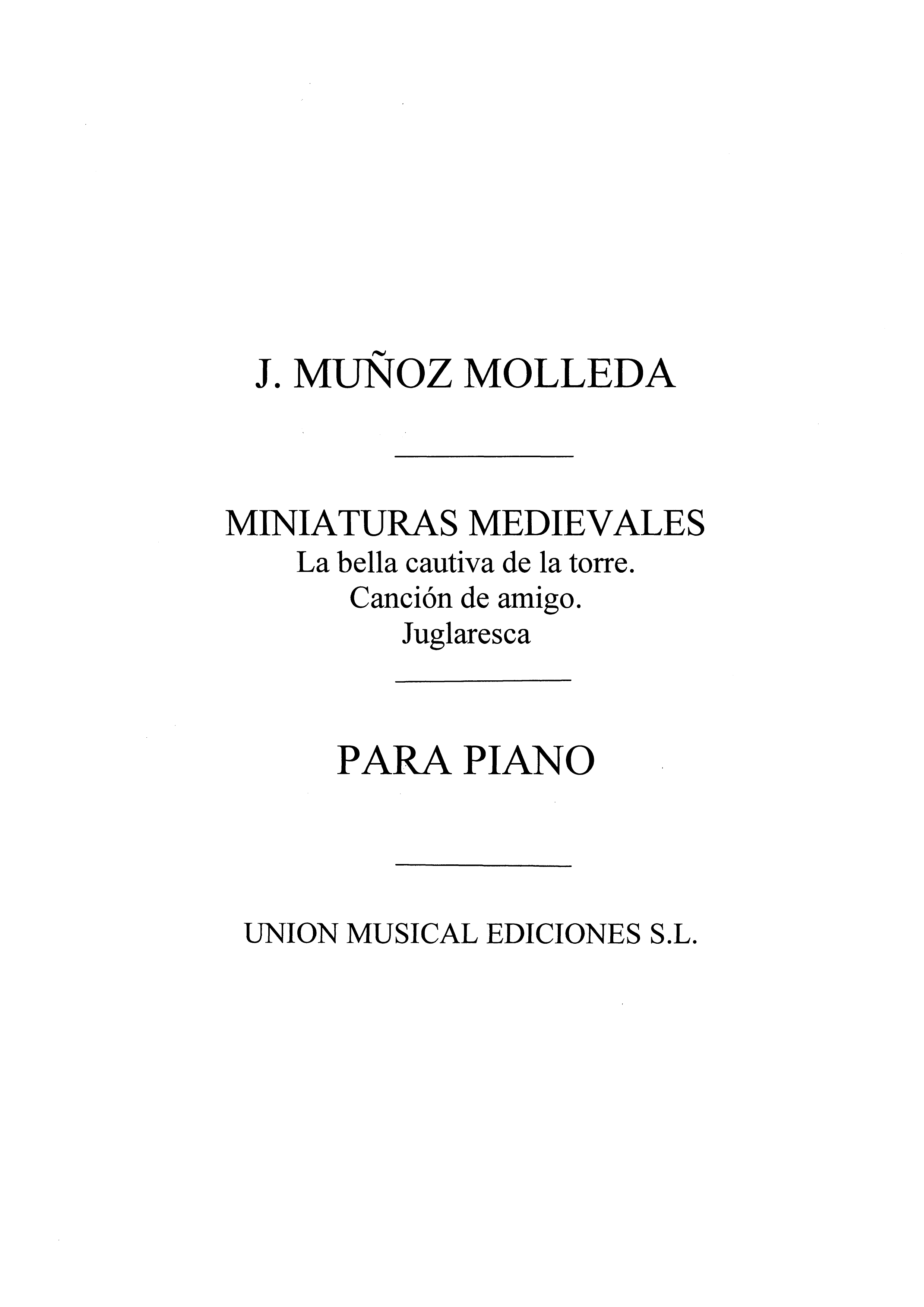 Moffatt: Molleda Miniaturas Medievales Piano: Piano: Instrumental Album