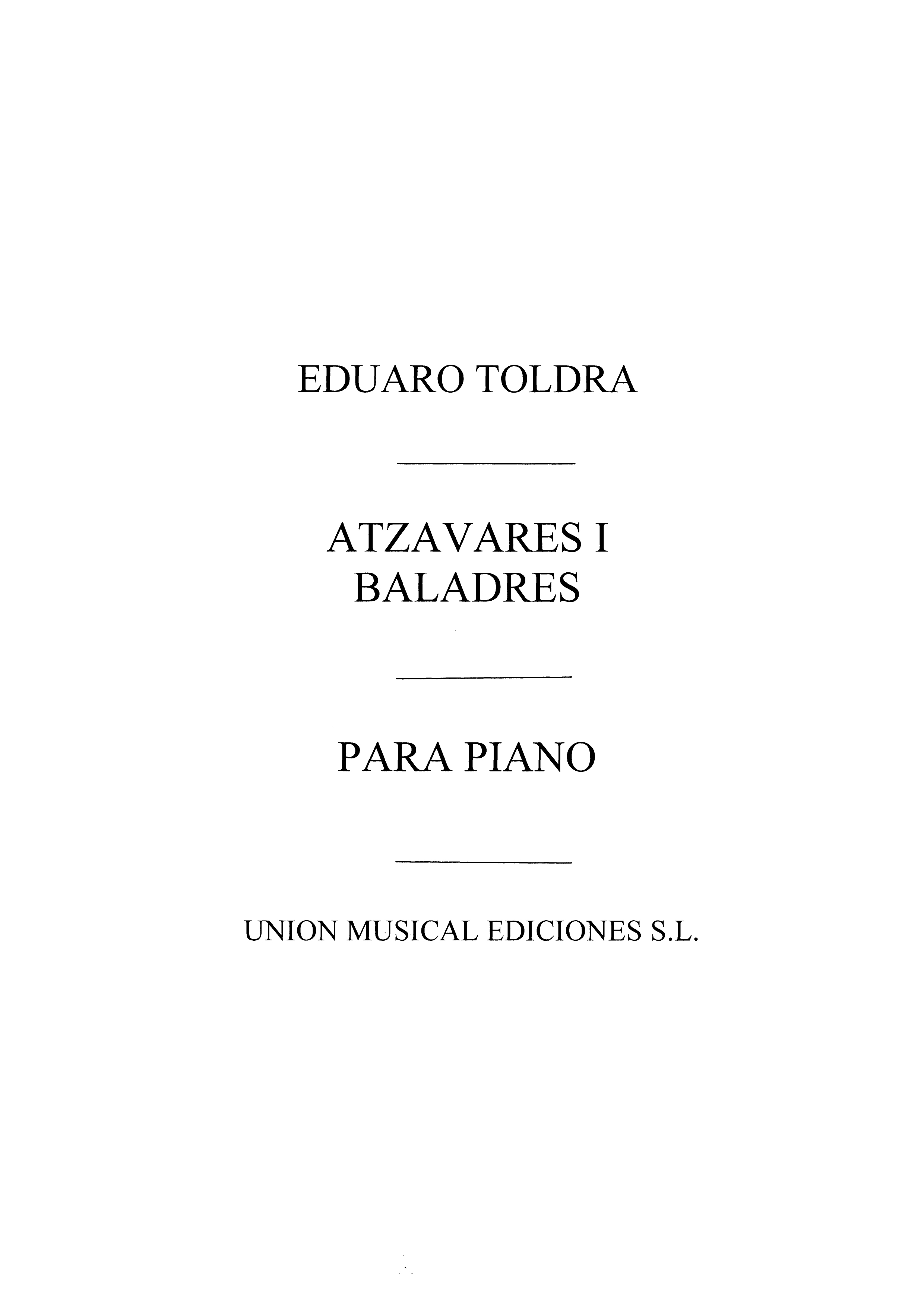 Eduardo Toldra: As Frolinas Dos Toxos Cancion Gallega: Voice: Instrumental Work
