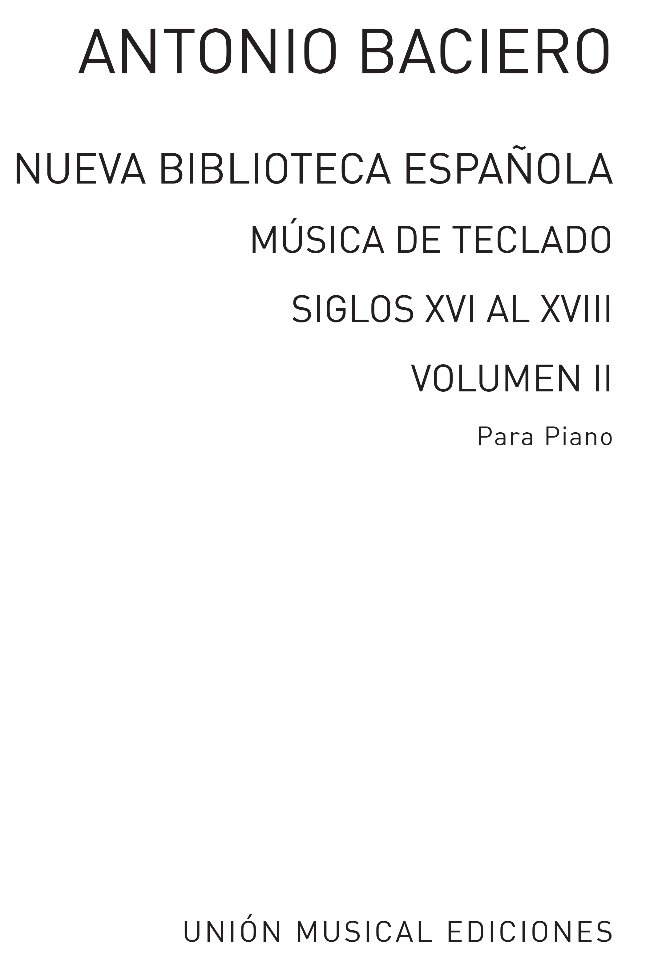 Nueva Biblioteca Espanola Vol.2: Piano: Instrumental Album