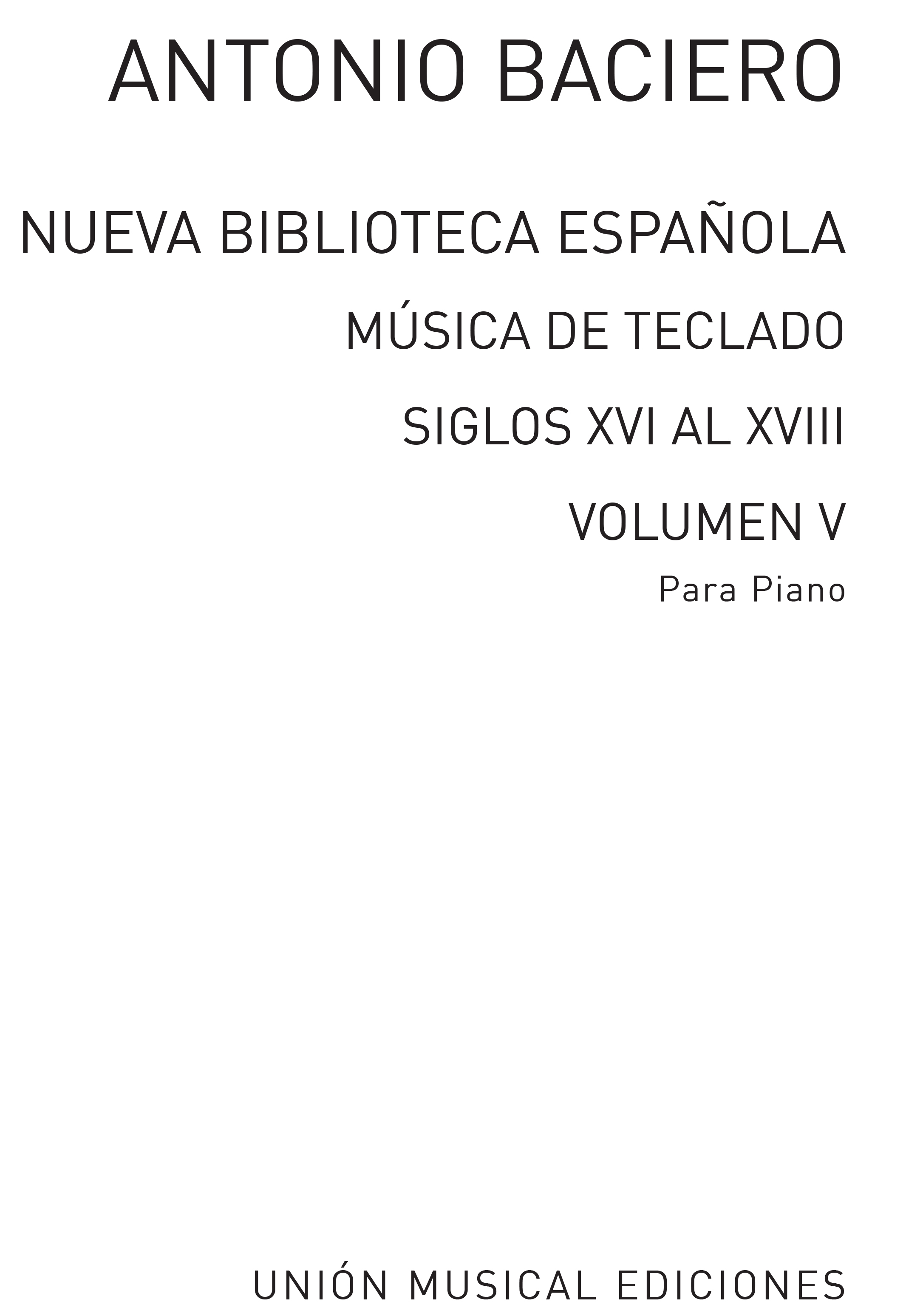 Nueva Biblioteca Espanola Vol.5: Piano: Instrumental Album