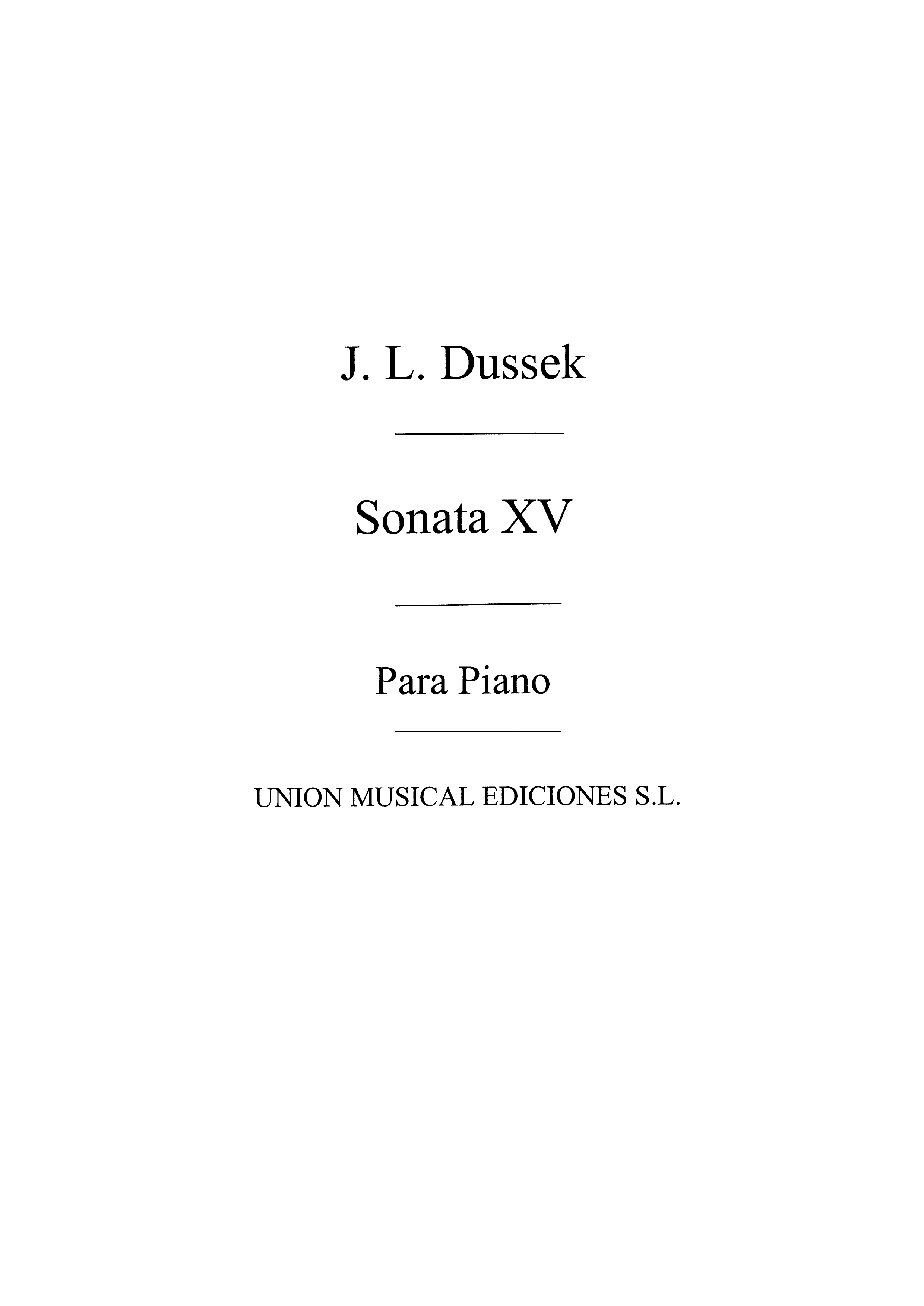 Jan Ladislav Dussek: Sonata Xv Op.35 No.2: Piano: Instrumental Work