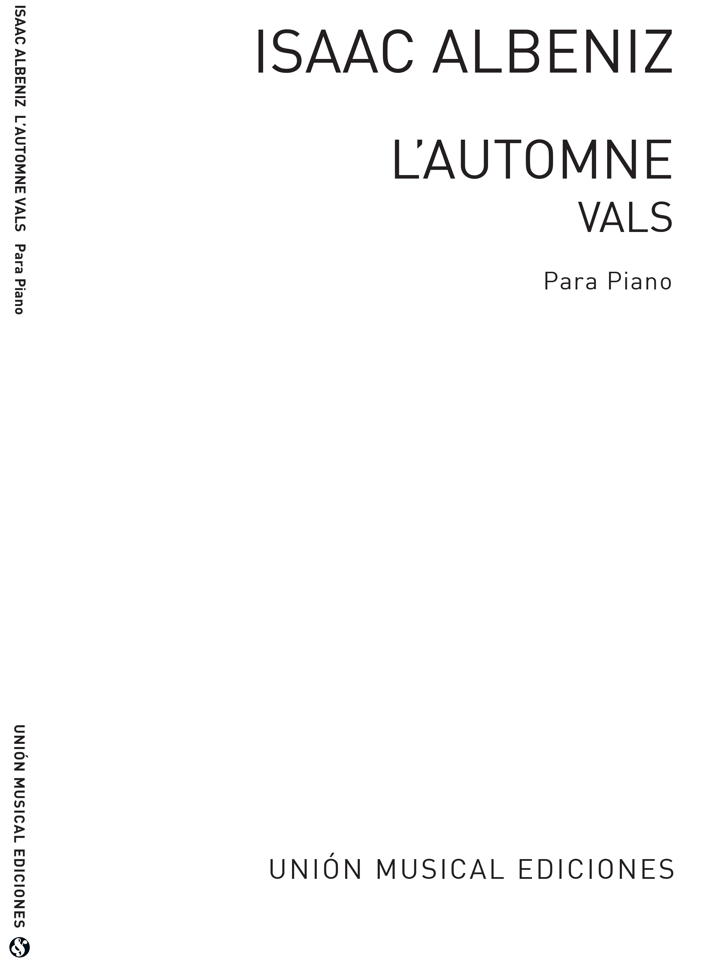 Isaac Albéniz: L'Automne Vals Op.170 Piano: Piano: Instrumental Album