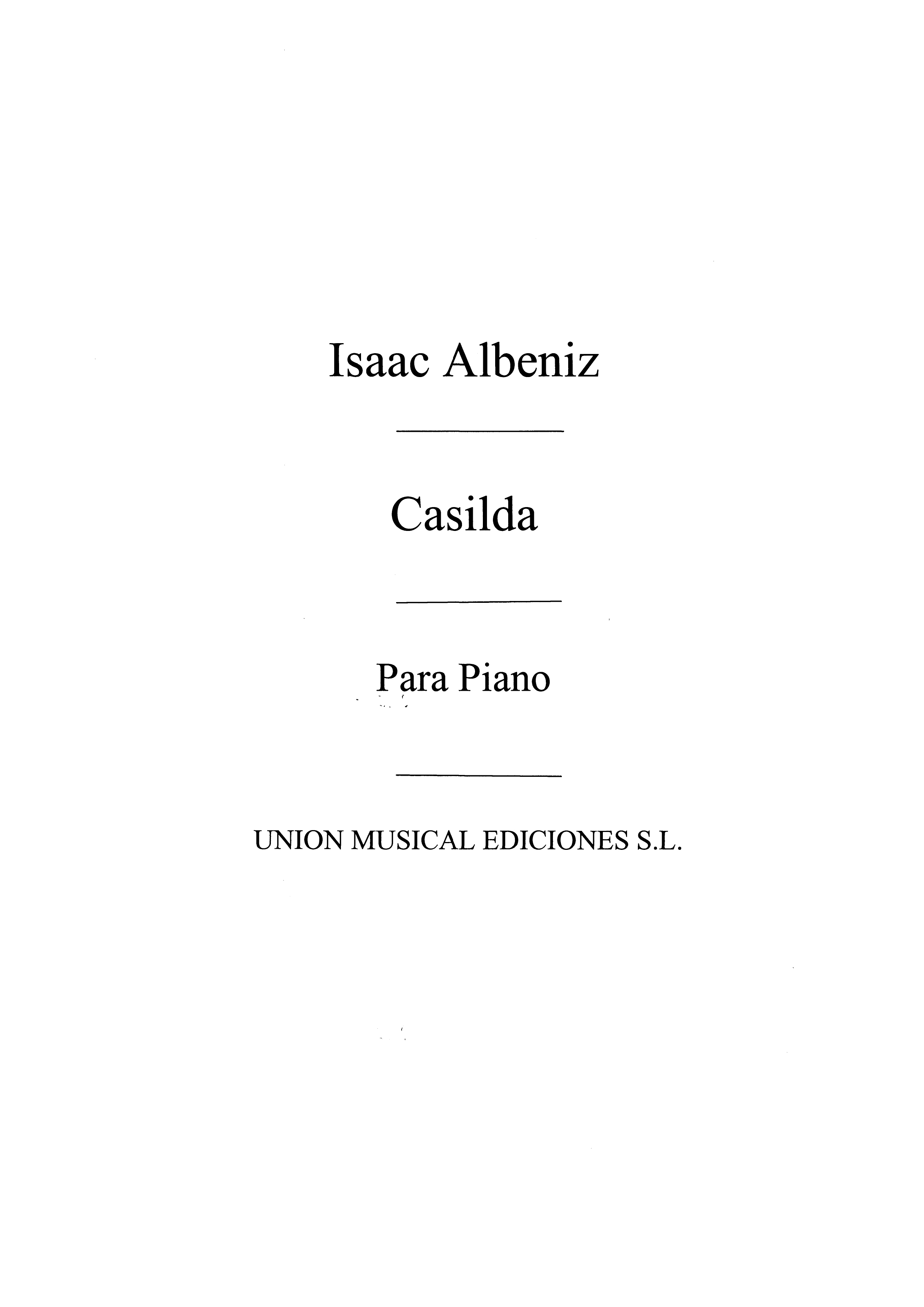 Isaac Albniz: Casilda No.2 From Mazurkas De Salon Op.66: Piano: Instrumental