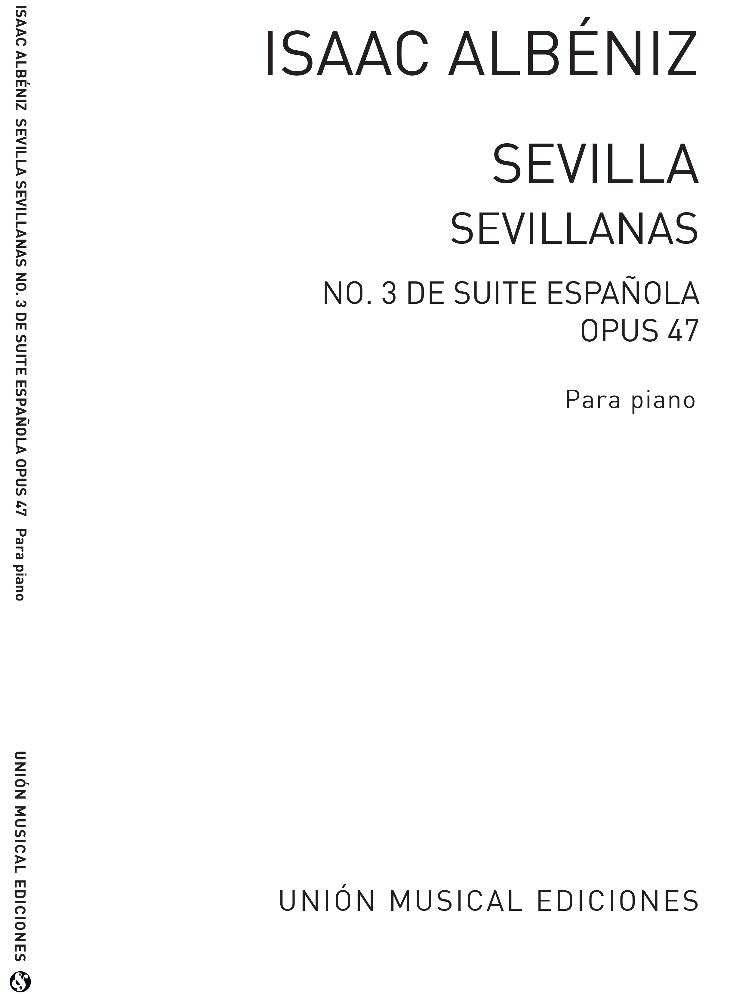 Isaac Albéniz: Albeniz Sevilla Sevillanas No.3 De Suite Espanola: Piano: