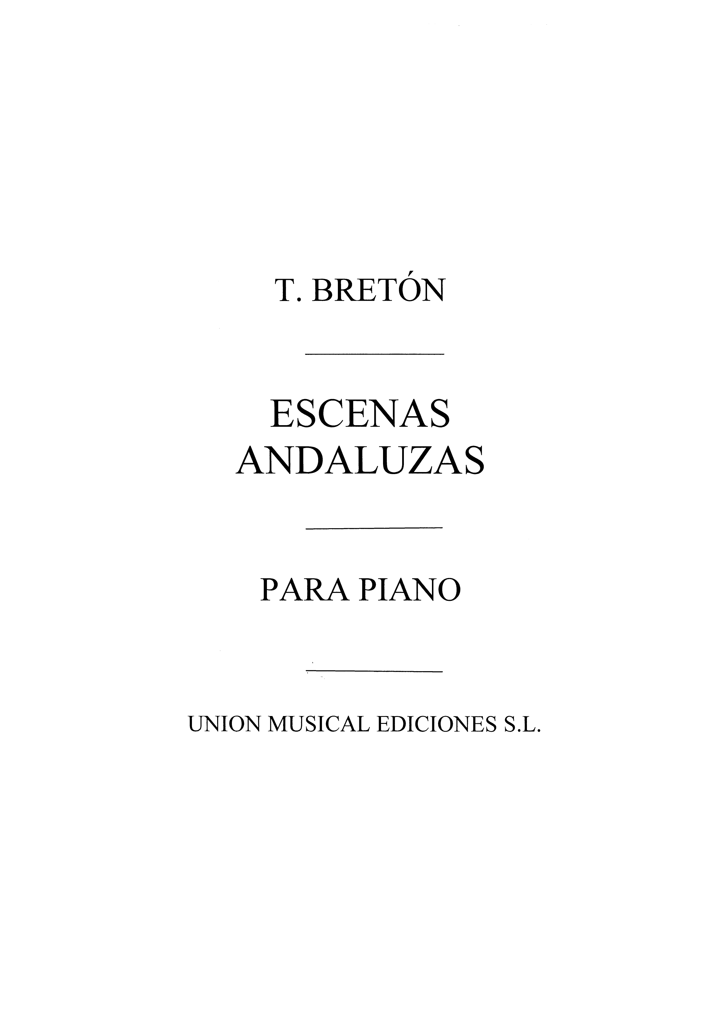 Tomas Breton: Bolero For Piano: Piano: Instrumental Work