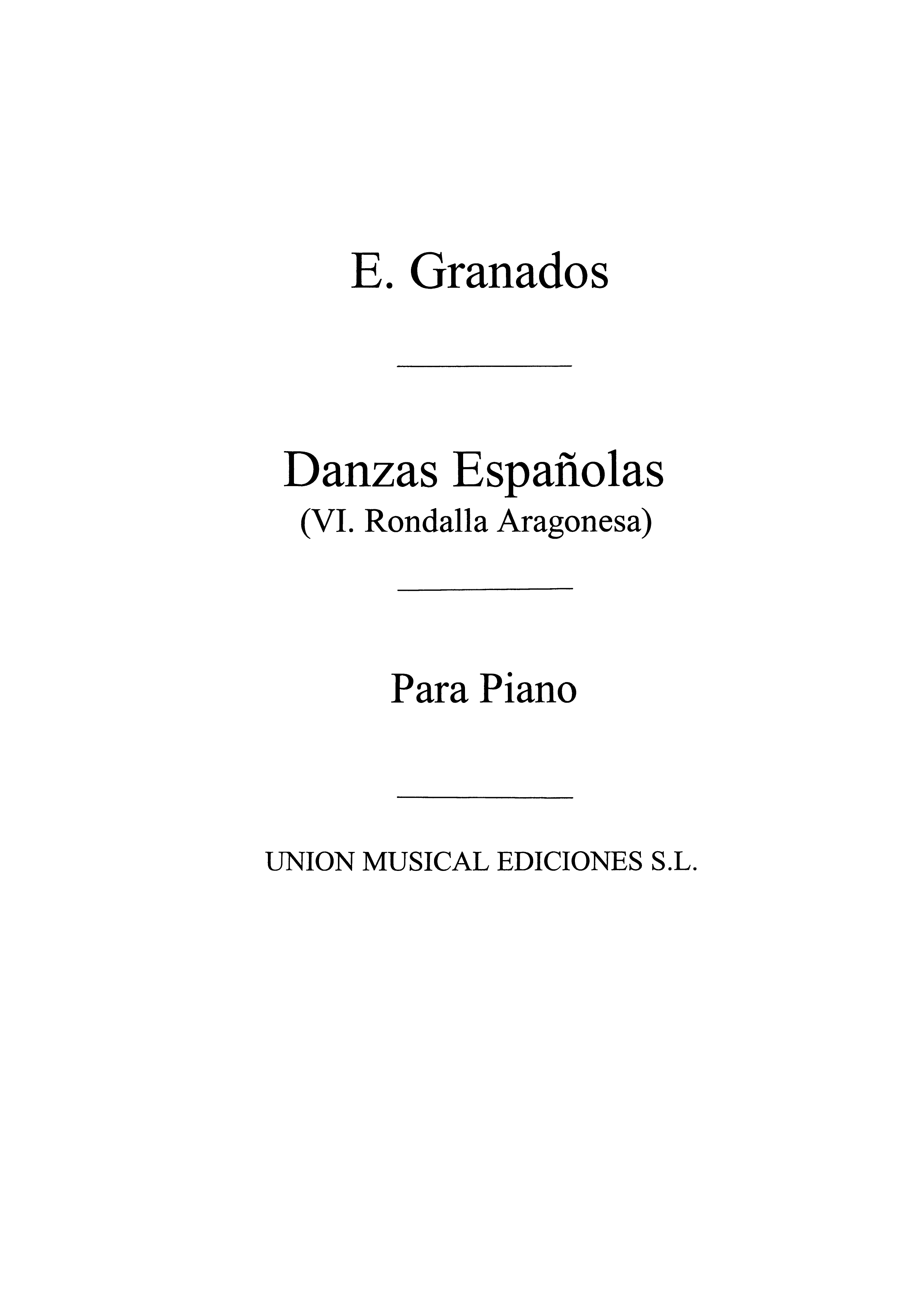 Enrique Granados: Danza Espanola No.6 Rondalla Aragonesa: Piano: Instrumental