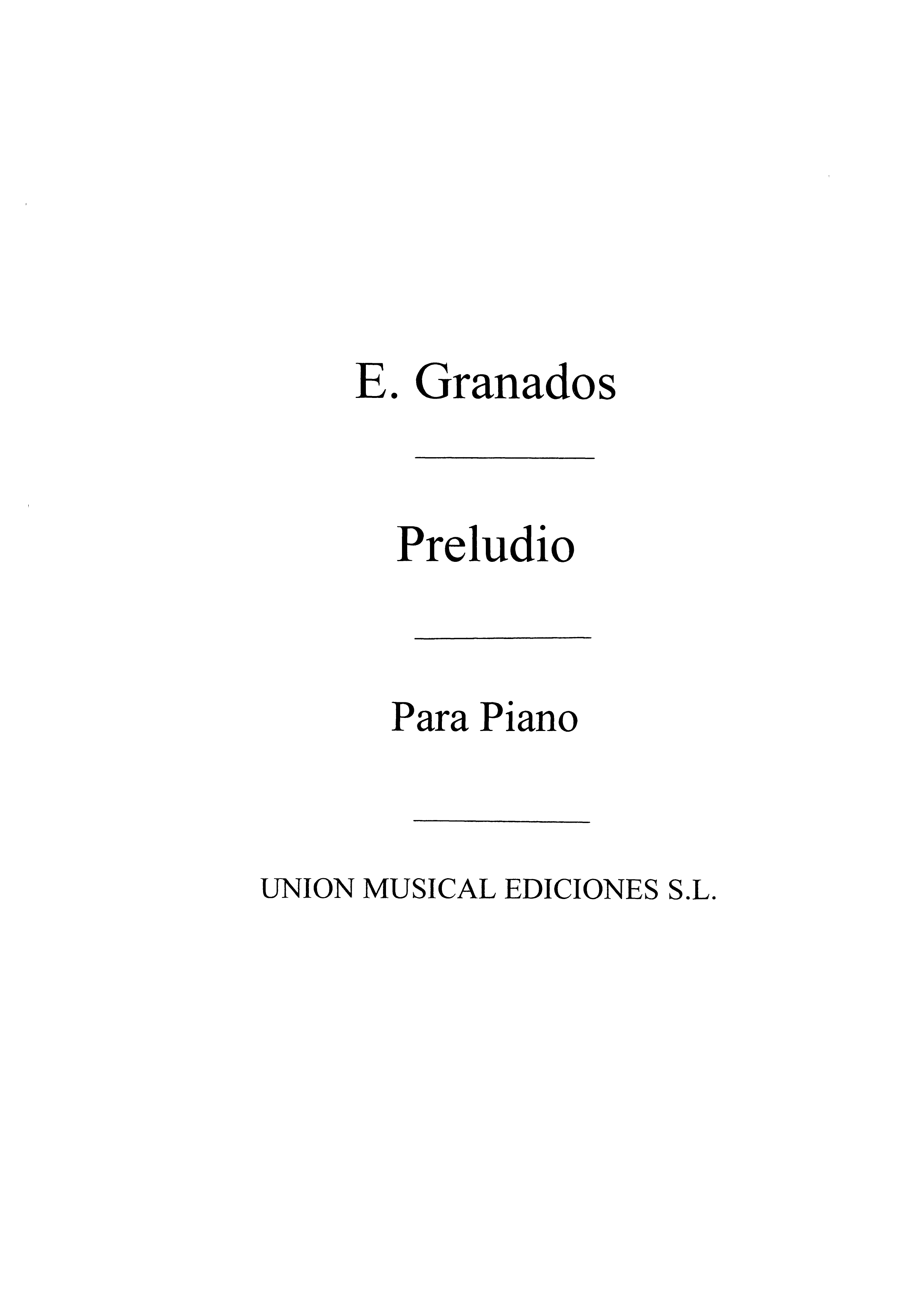Enrique Granados: Preludio De Seis Piezas Sobre Cantos: Piano: Instrumental Work