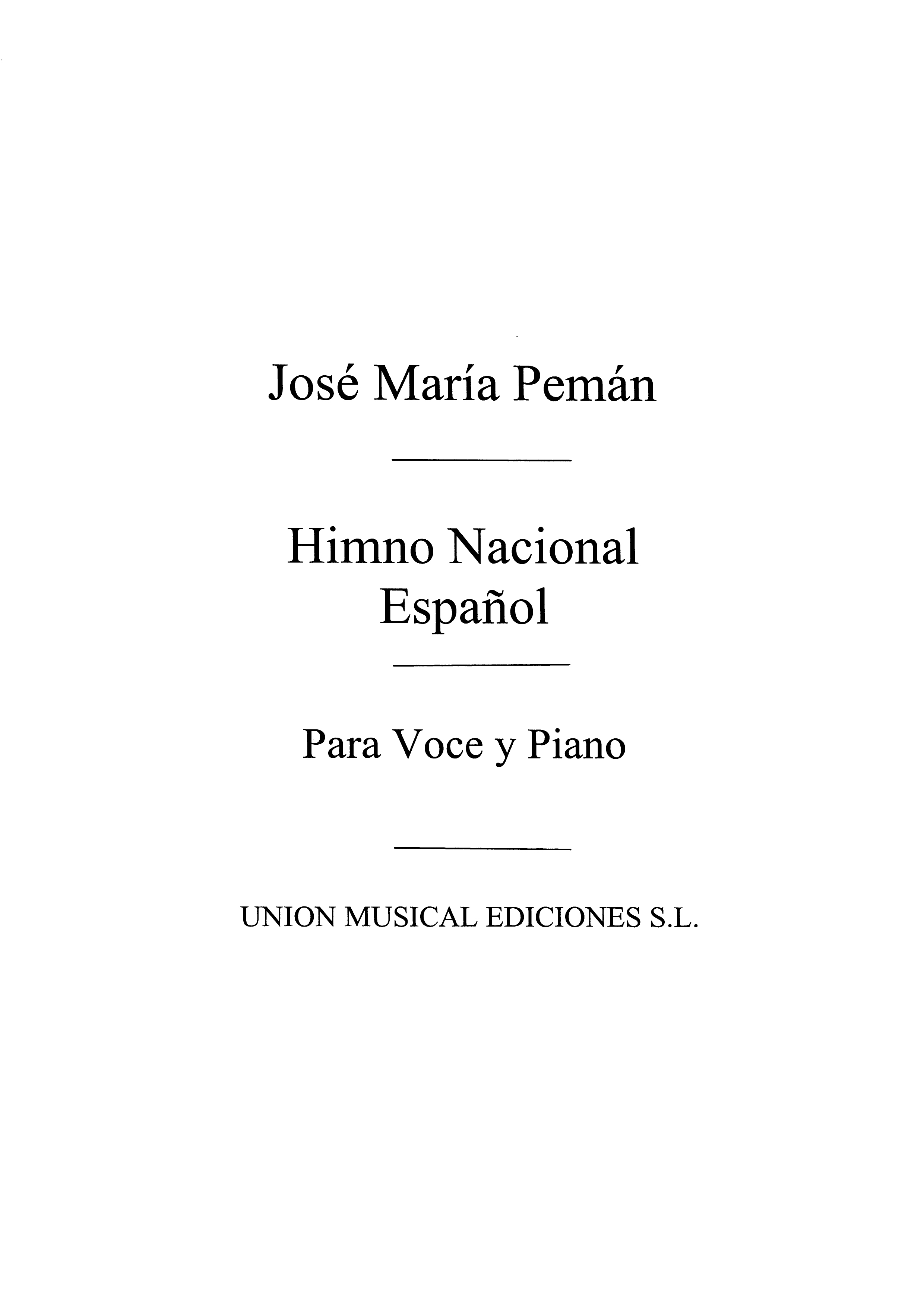 Varios: Himno Nacional Espanol for Voice and Piano: Voice: Instrumental Work