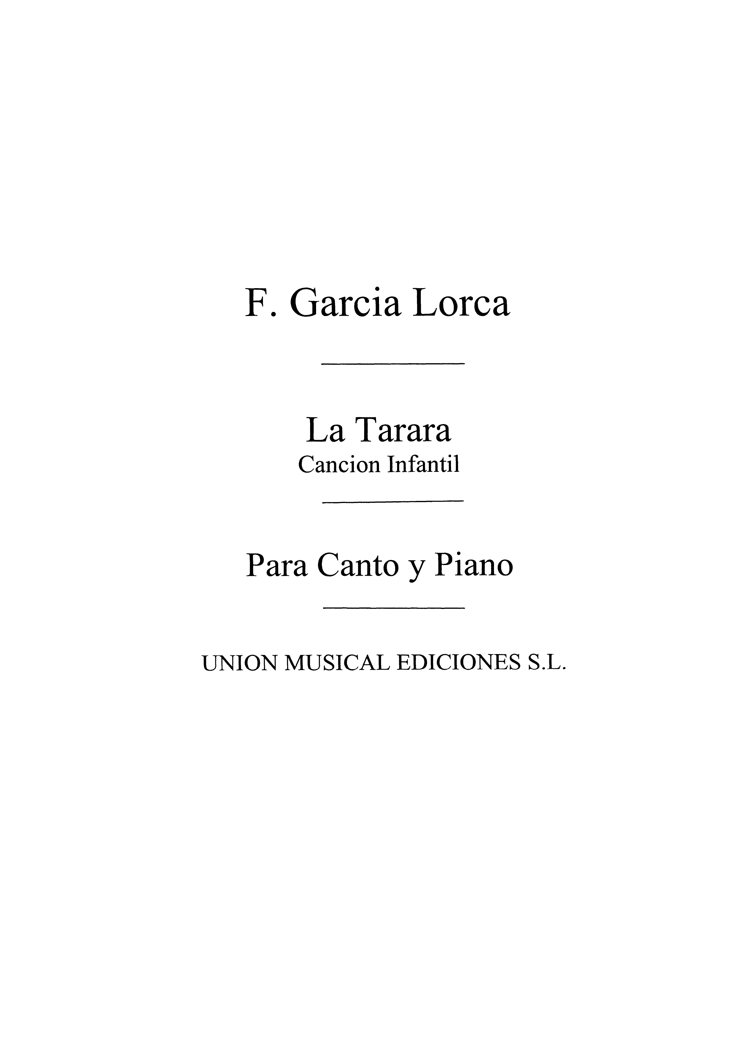 Federico Garcia Lorca: Federico Garcia Lorca: La Tarara  Cancion Infantil: