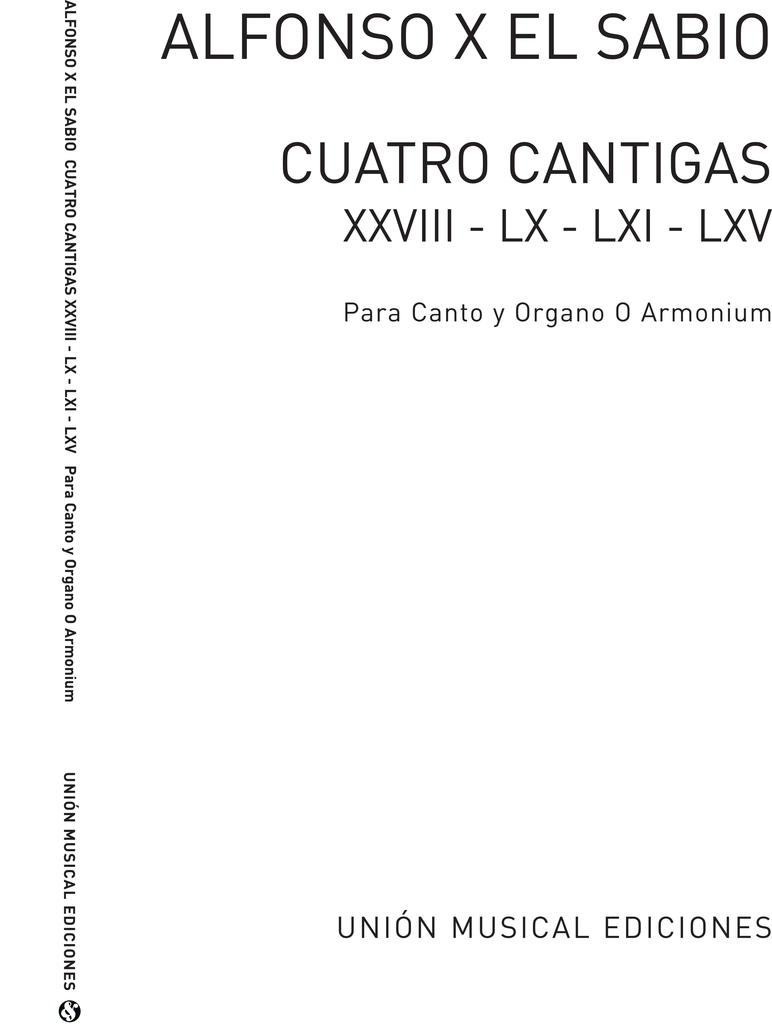 Alfonso X. El Sabio: Cuatro Cantigas for Voice (Transc.Pedrell): Voice: