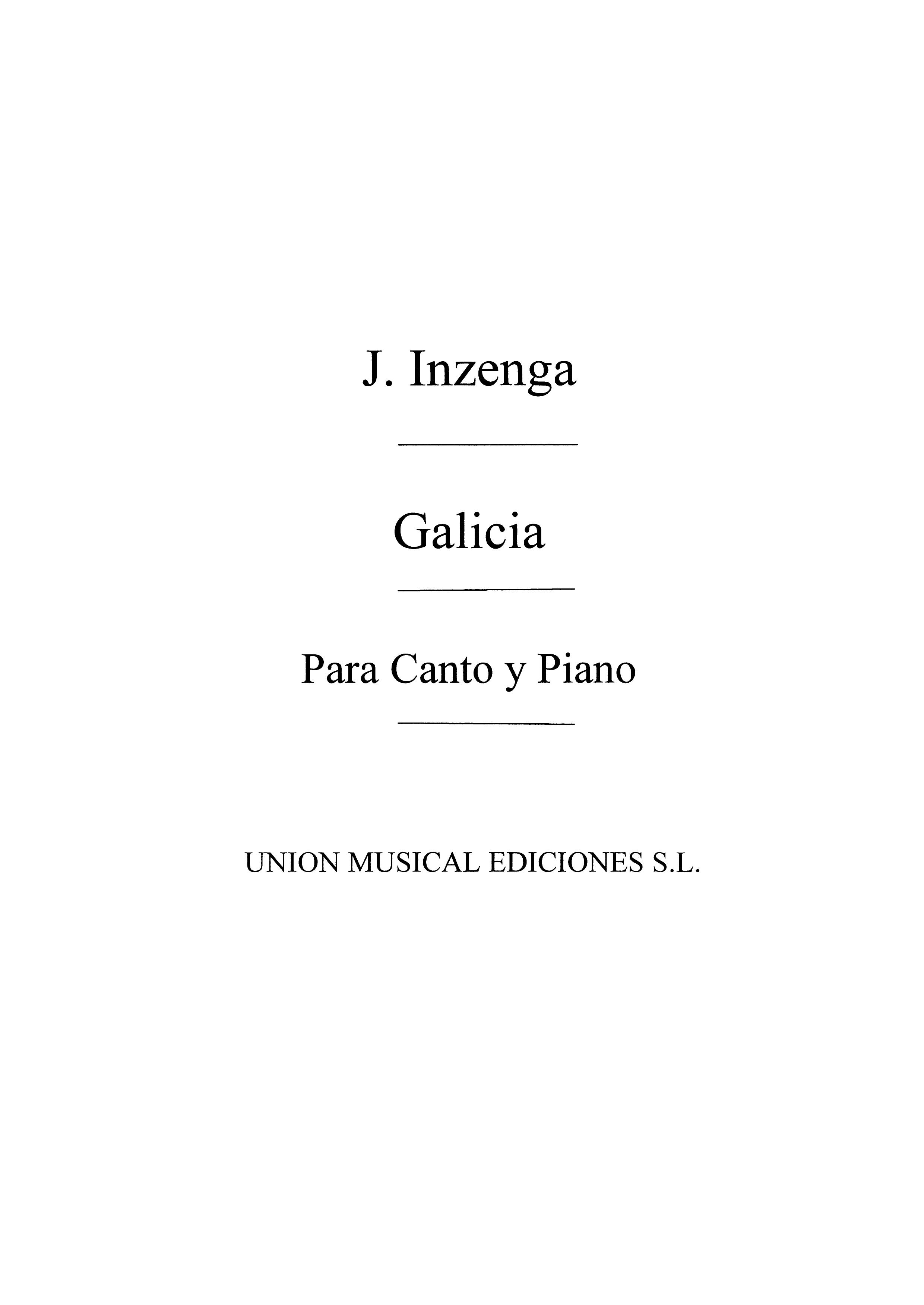 Jose Inzenga: Galicia  Album Con 42 Cantos y Bailes Populares: Voice: Vocal