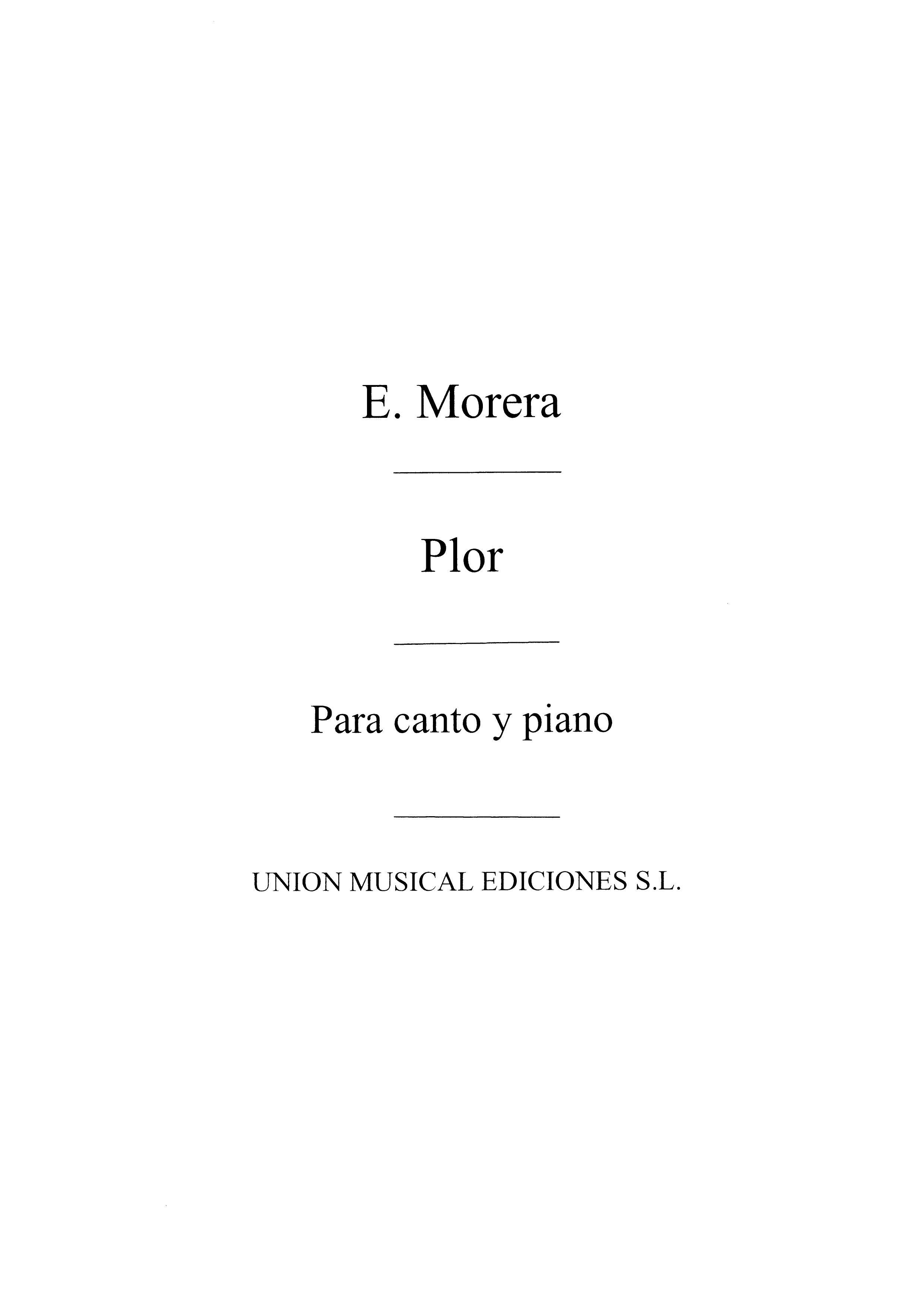 Enrique Morera: Enrique Morera: Plor: Voice: Vocal Work