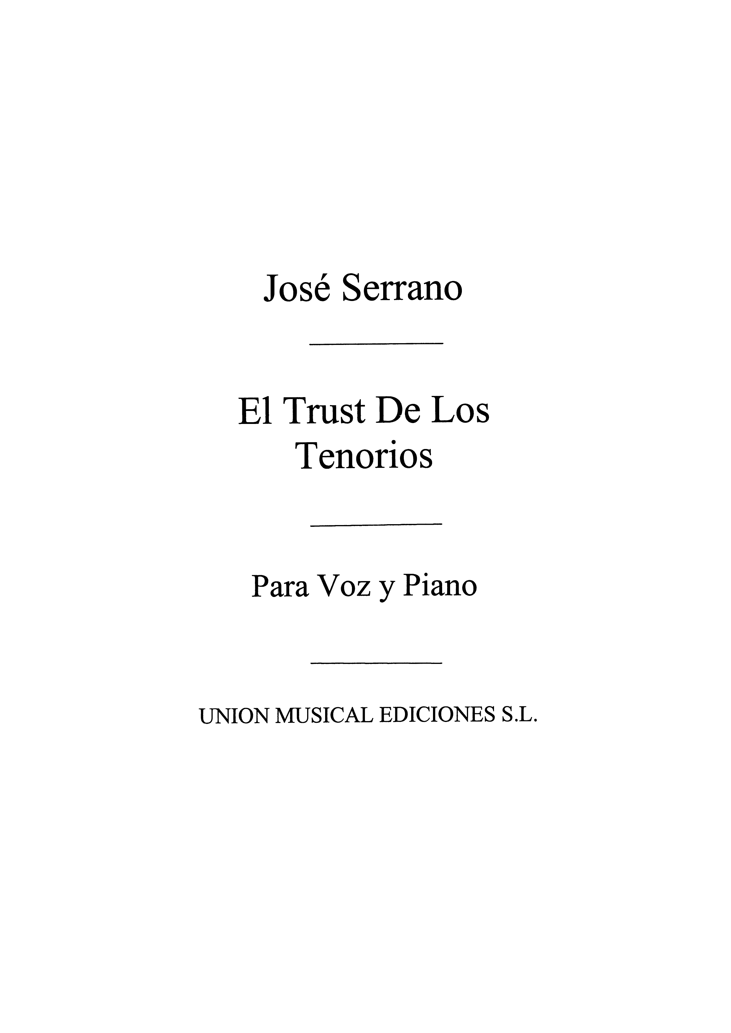 Jose Serrano: Jota de El Trust De Los Tenorios: Opera: Instrumental Work