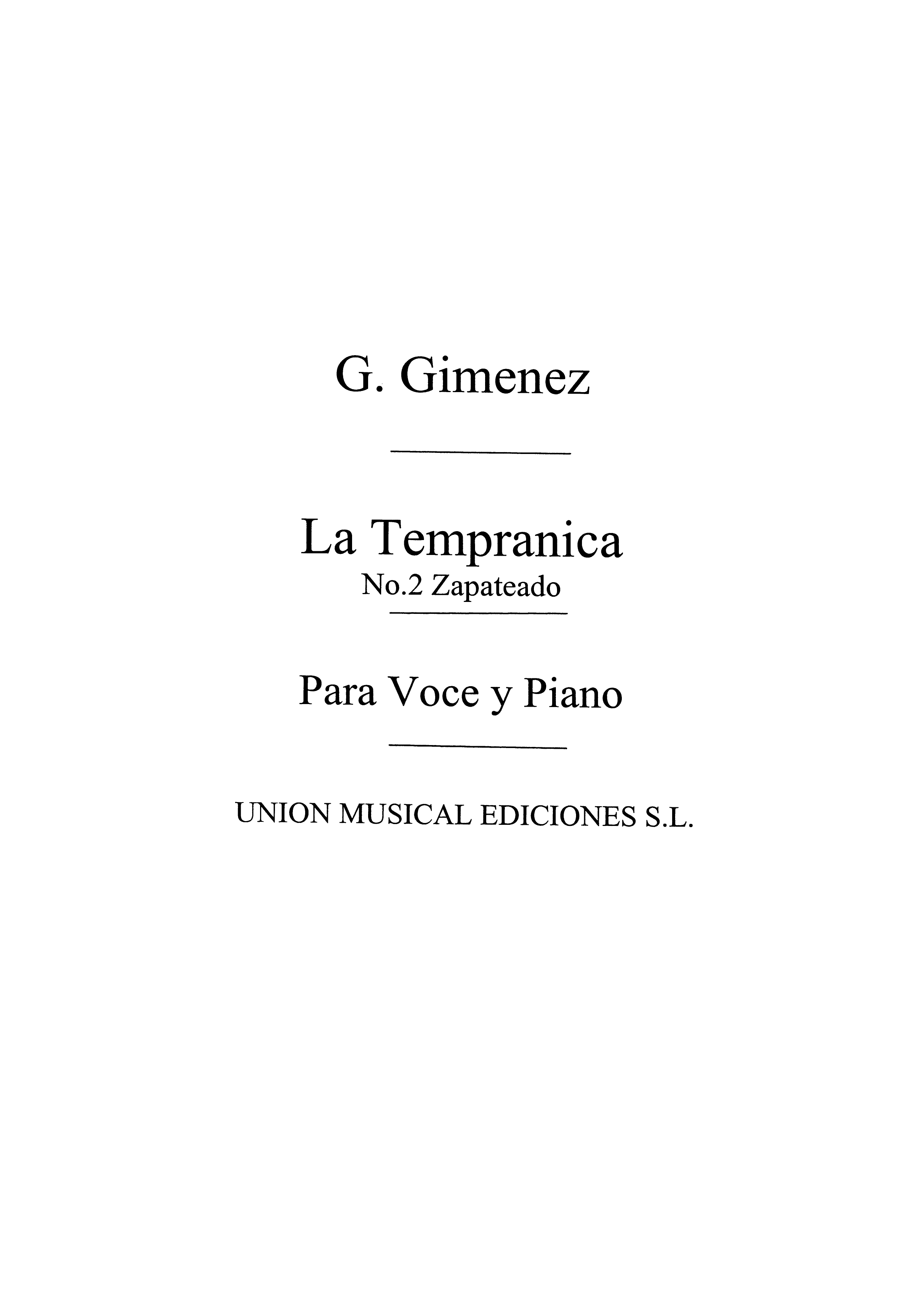 Gerónimo Giménez: Zapateado No.2: Opera: Score