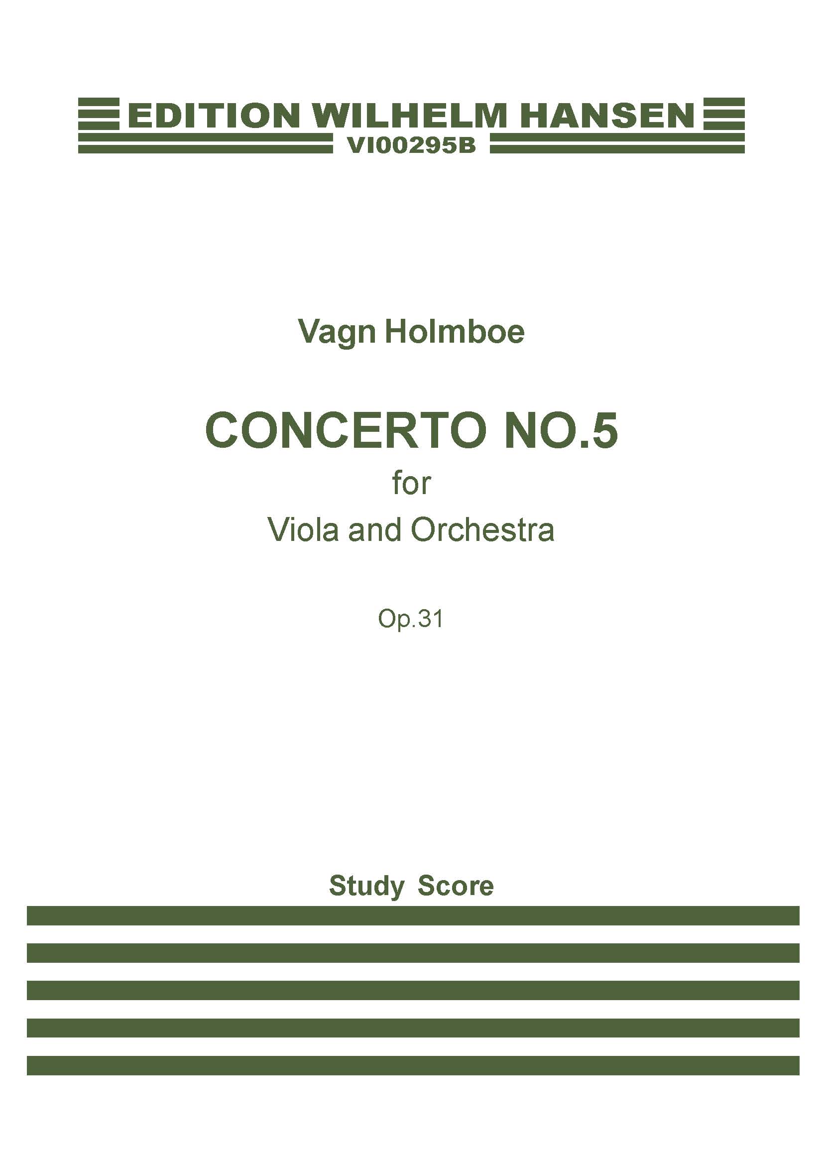 Vagn Holmboe: Concerto No.5 Op.31: Viola: Study Score