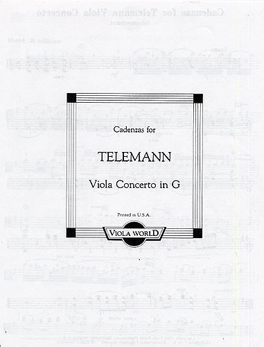 Alan Arnold: Cadenzas For Telemann Viola Concerto In G: Viola: Instrumental Work