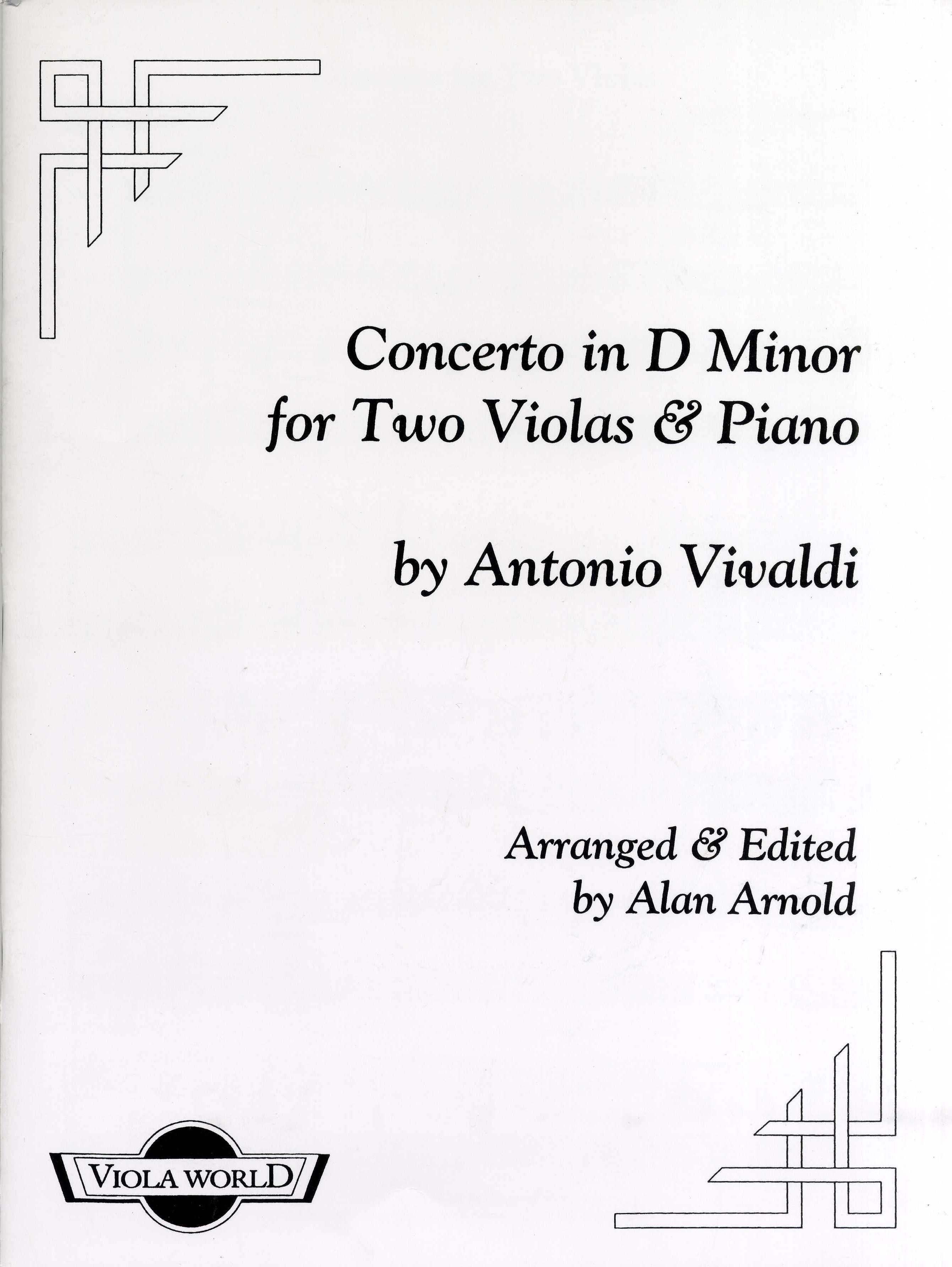 Antonio Vivaldi: Concerto In D Minor For Two Violas And Piano: Viola Duet: Score