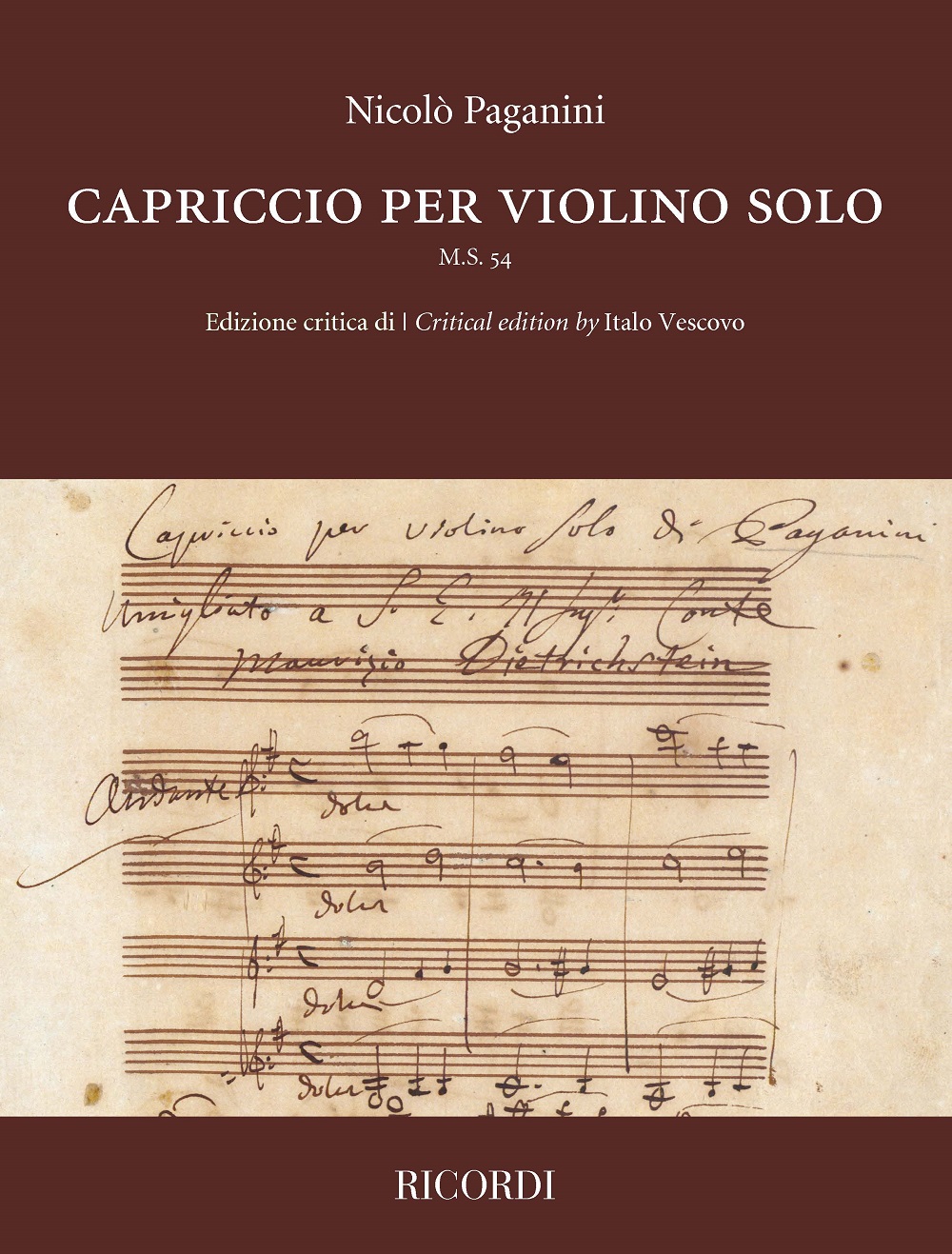 Niccol Paganini: Capriccio per violino solo M.S. 54: Violin: Instrumental Work