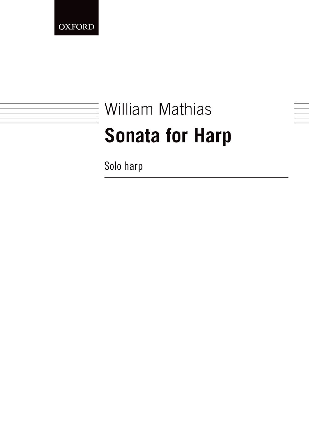 Mathias William: Sonata For Harp: Harp: Instrumental Work