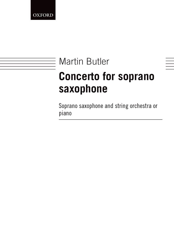 Martin Butler: Concerto For Soprano Saxophone: Saxophone: Score