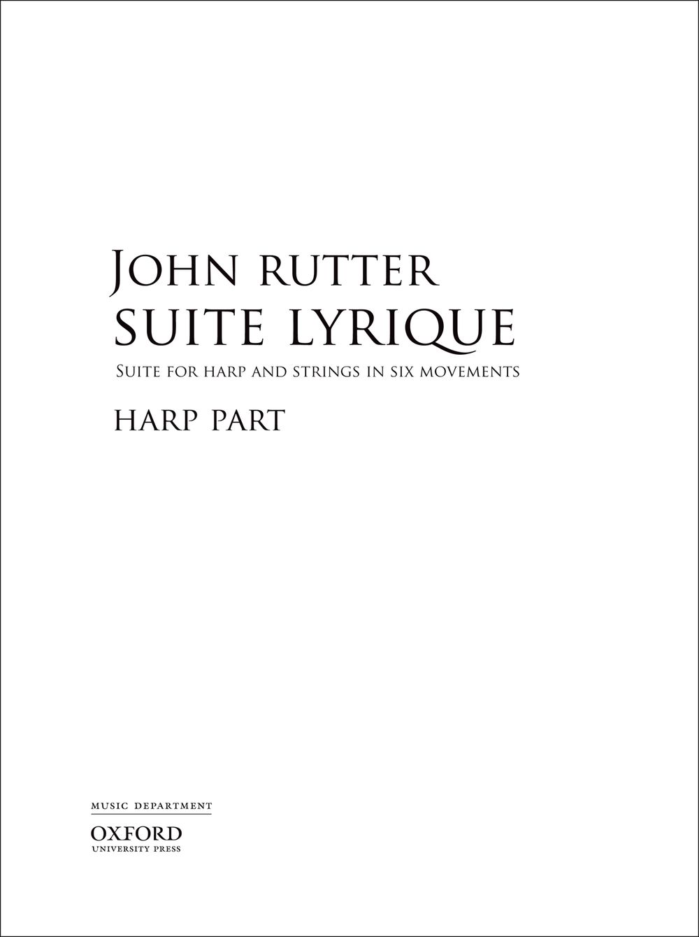 John Rutter: Suite Lyrique: Harp: Part