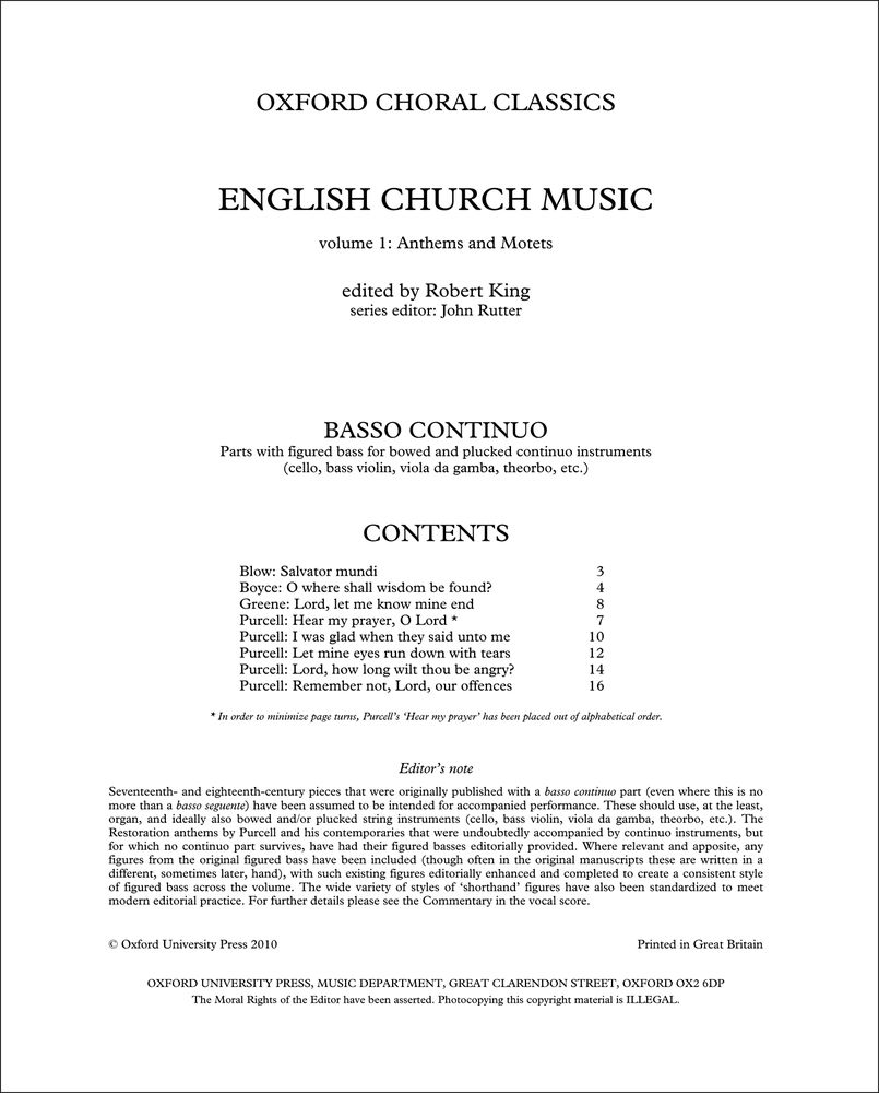 Robert King John Rutter: English Church Music  Volume 1: Anthems and Motets:
