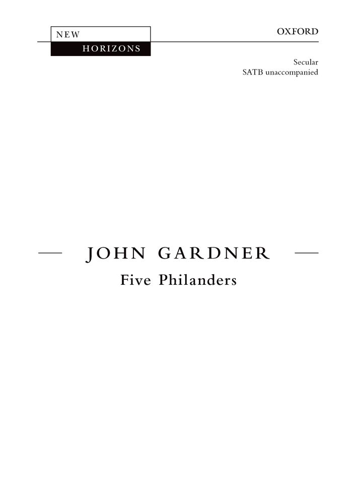 John Gardner: Five Philanders: Mixed Choir: Vocal Score