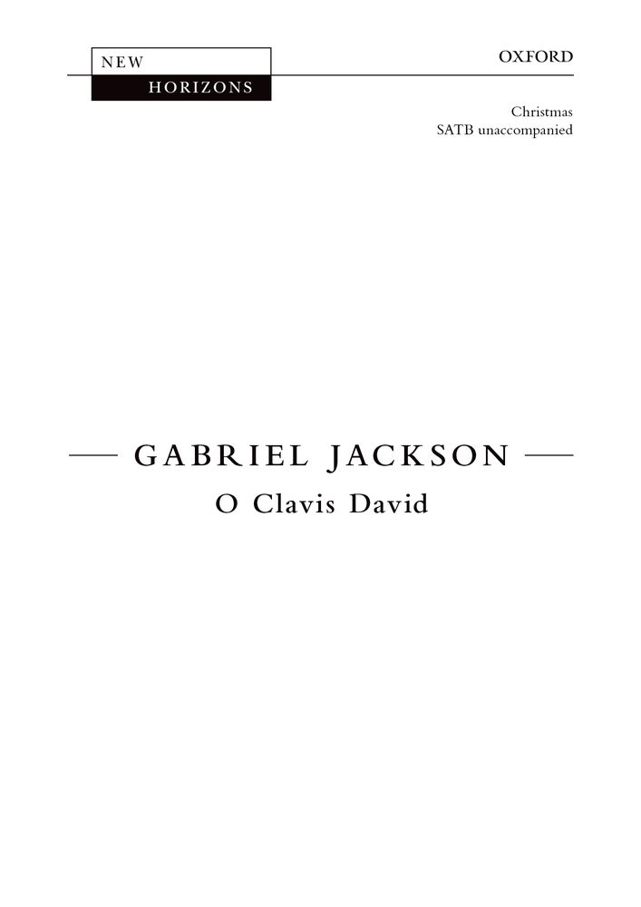 Gabriel Jackson: O Clavis David: Mixed Choir: Vocal Score