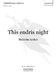 Malcolm Archer: This endris night: Mixed Choir: Vocal Score