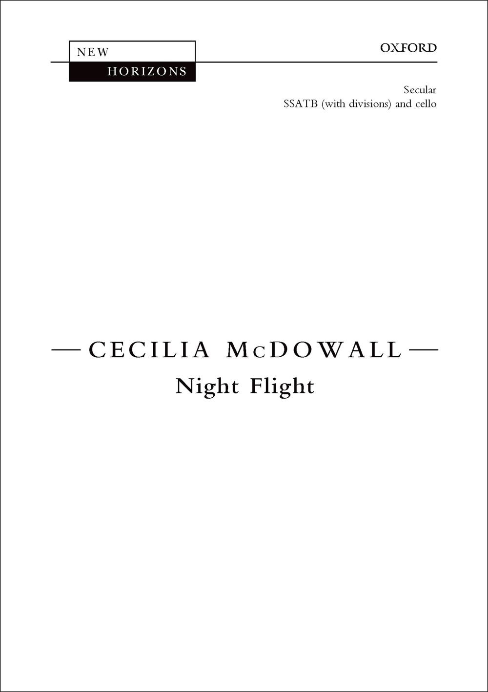 Cecilia McDowall: Night Flight: Mixed Choir: Vocal Score