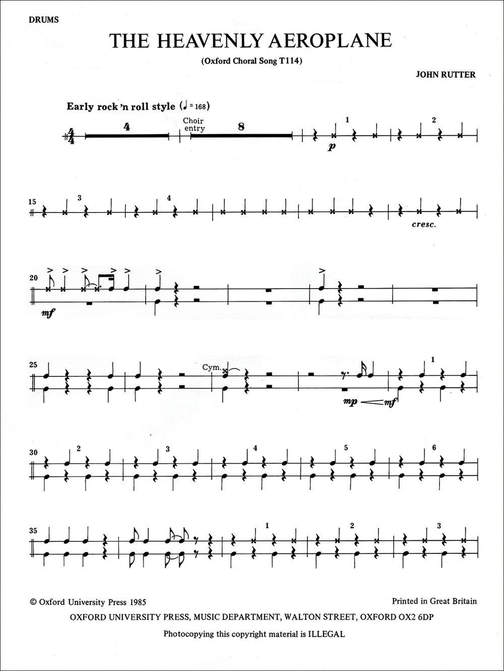 John Rutter: The Heavenly Aeroplane: Mixed Choir: Vocal Score
