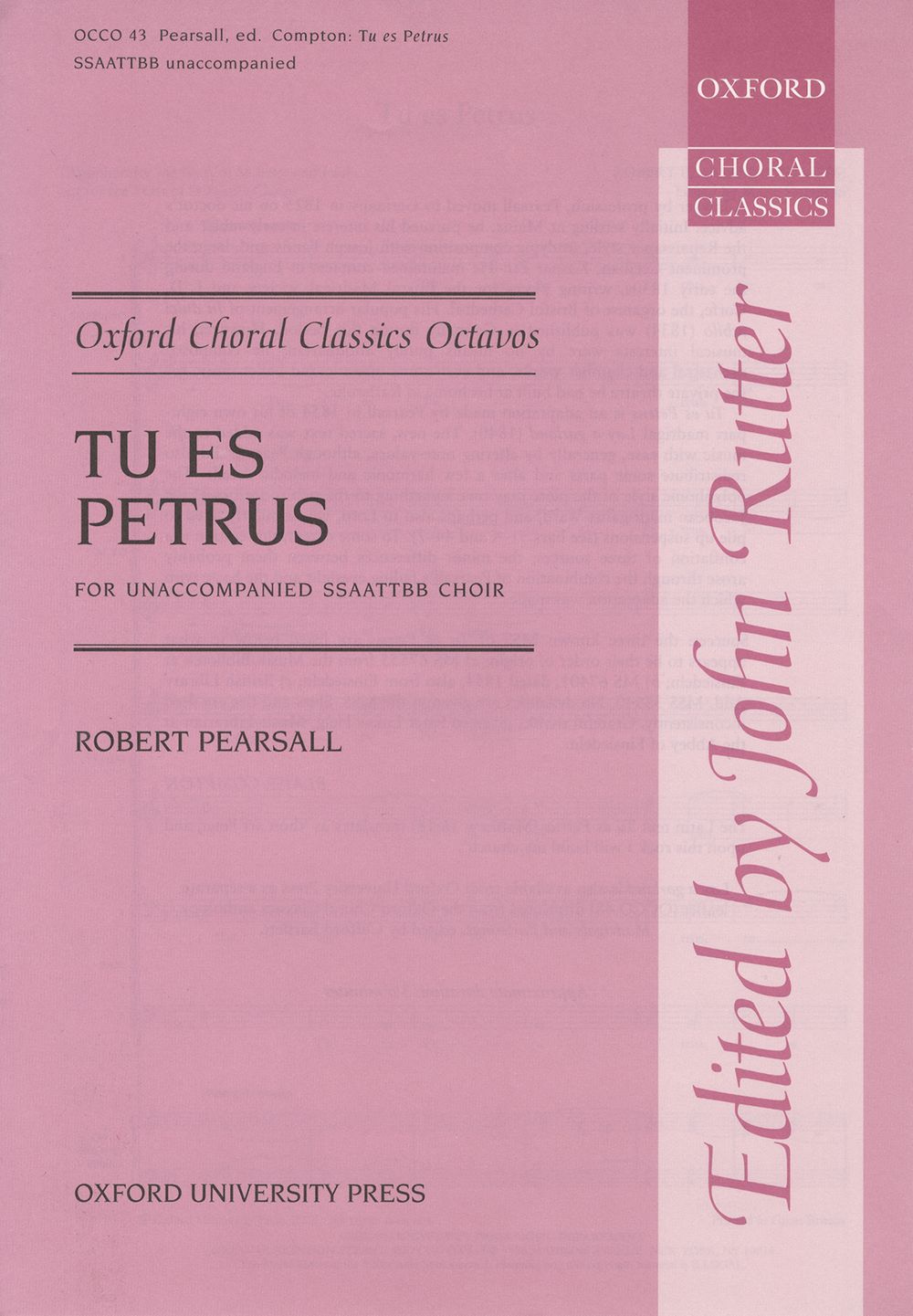 Robert Pearsall: Tu es Petrus: Mixed Choir: Vocal Score
